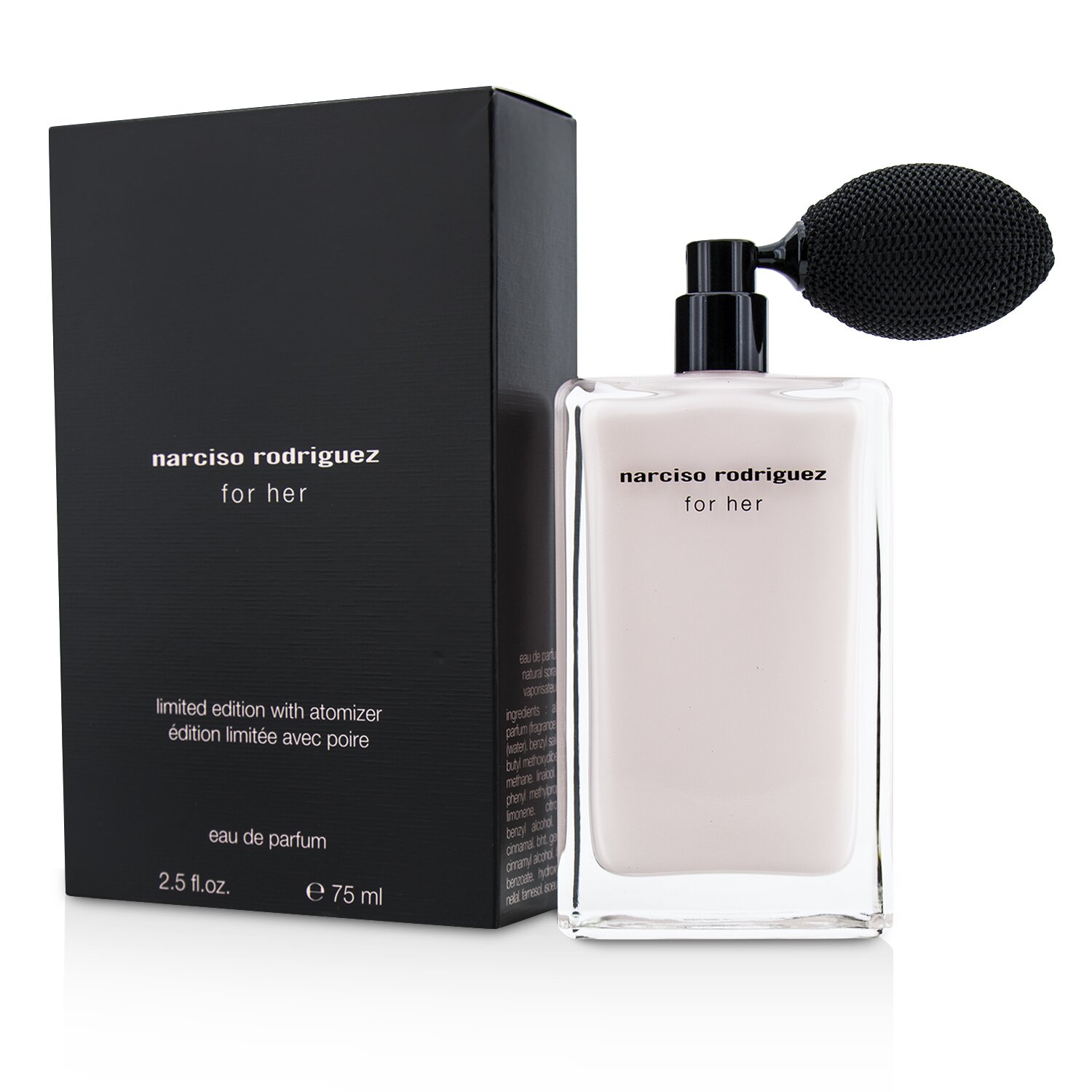 Narciso Rodriguez For Her أو دو برفوم مع مرذاذ (كمية محدودة) 75ml/2.5oz