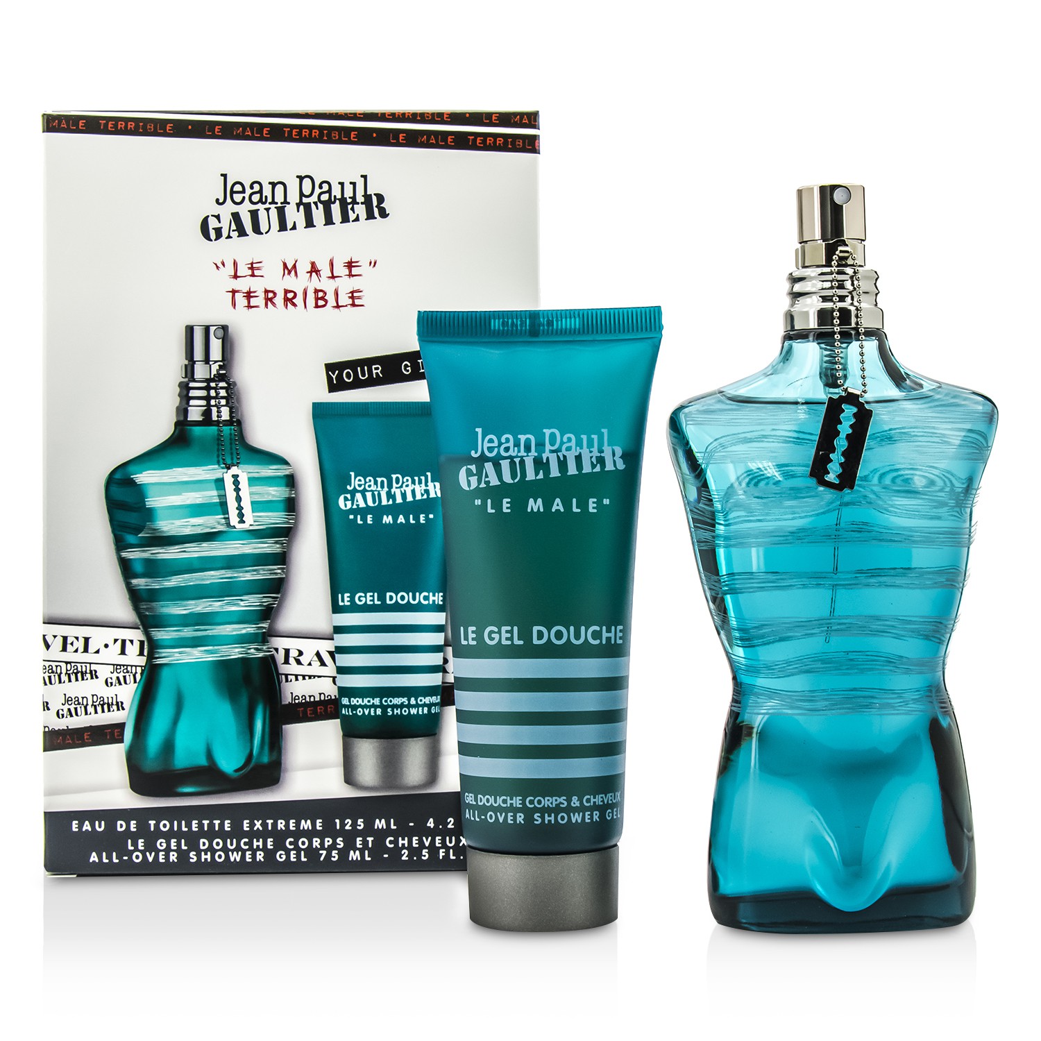 Jean Paul Gaultier Le Male Terrible Coffret: Eau De Toilette Extreme Spray 125ml/4.2oz + All-Over Shower Gel 75ml/2.5oz 2pcs