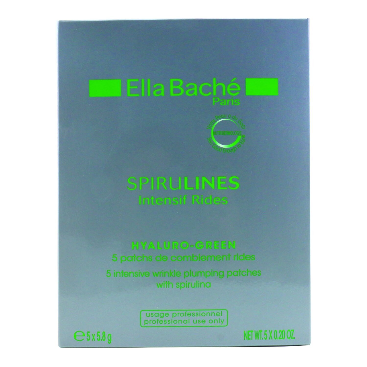 Ella Bache Spirulines Intensif Rides Hyaluro-Green Intensive Wrinkle Plumping Patches - Professional Product 5x5.8g/0.2oz