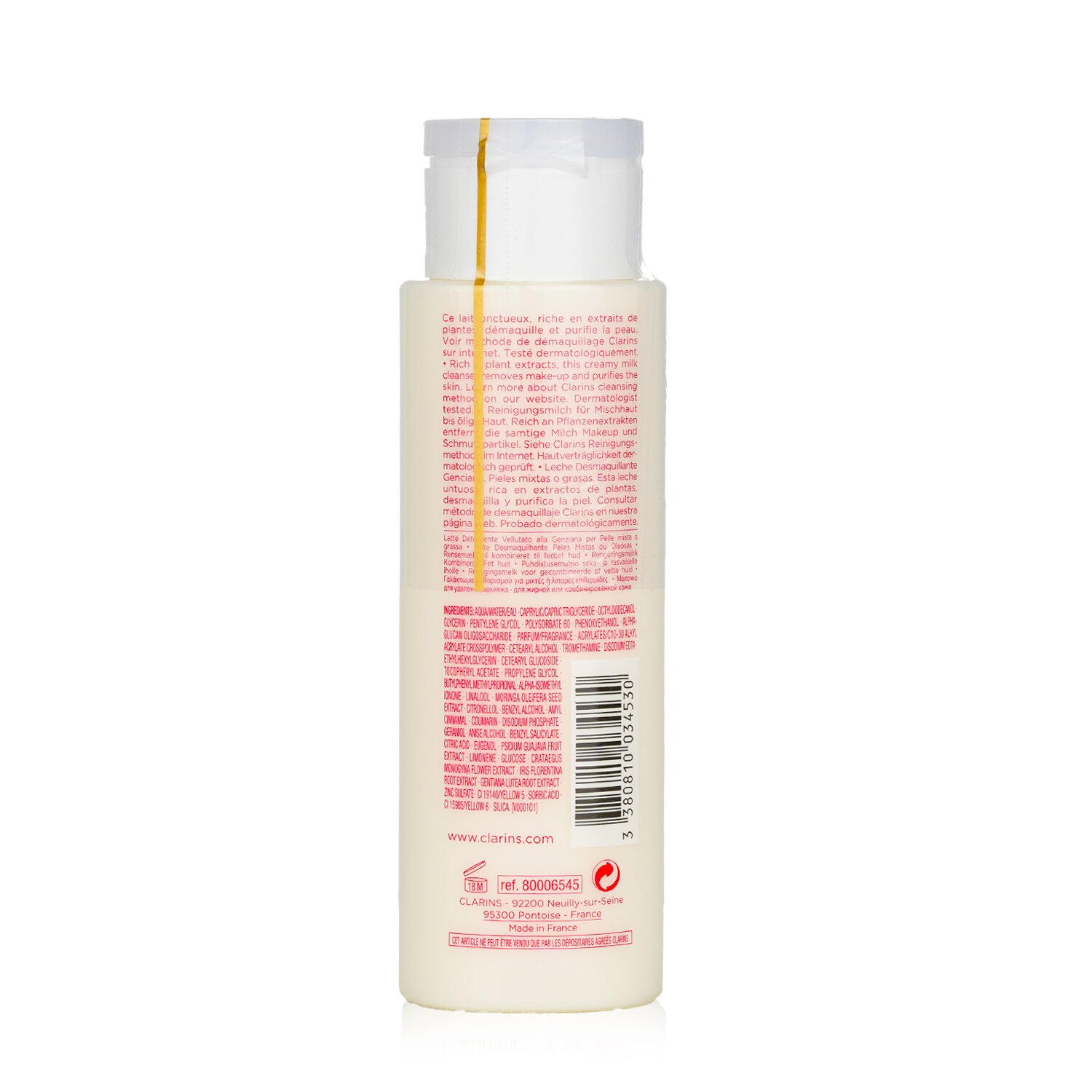 Clarins ทำความสะอาดสูตรน้ำนม Anti-Pollution Cleansing Milk - ผิวผสม/ ผิวมัน 200ml/7oz