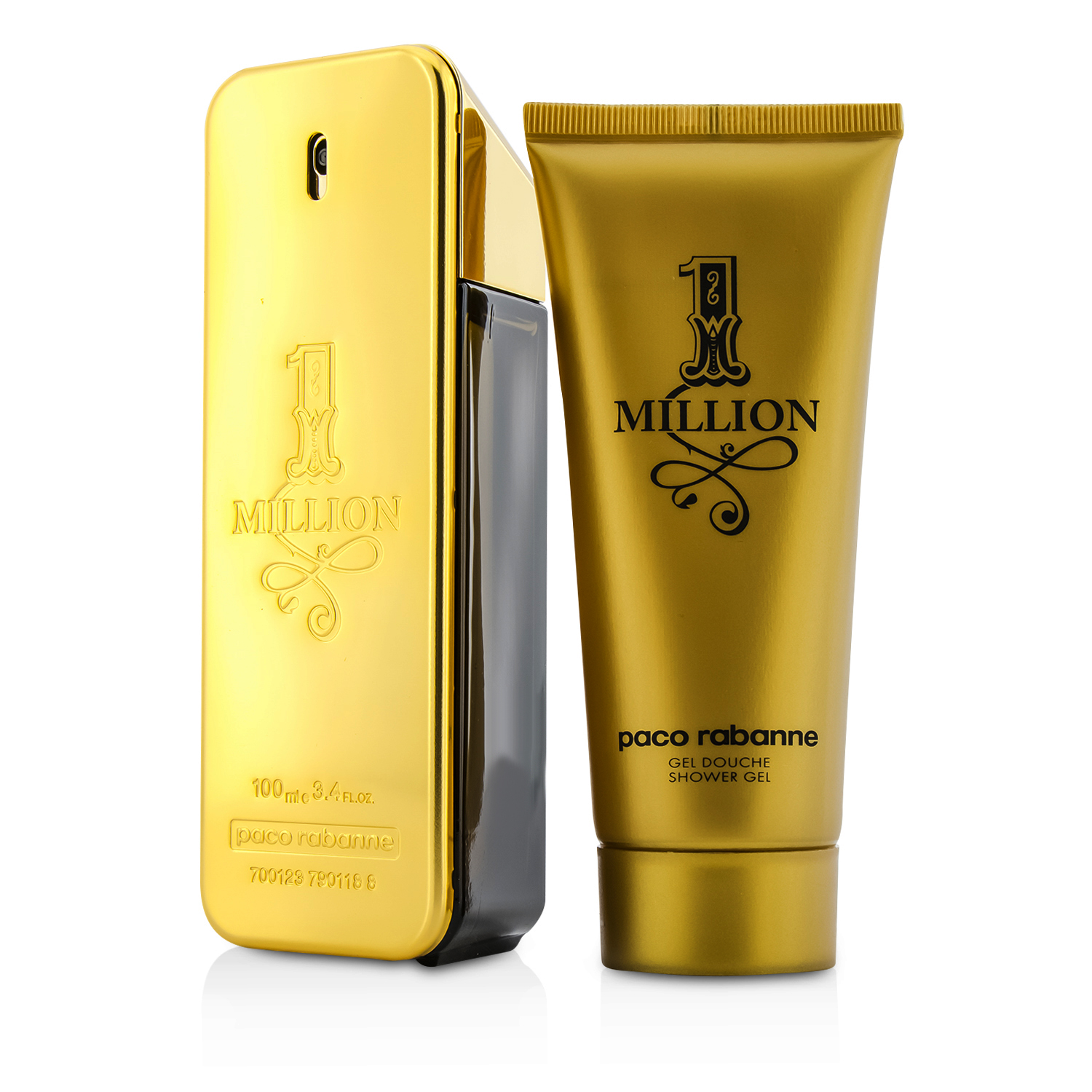 Paco Rabanne One Million Coffret: Eau De Toilette Spray 100ml/3.4oz + Shower Gel 100ml/3.4oz (Can Box) 2pcs