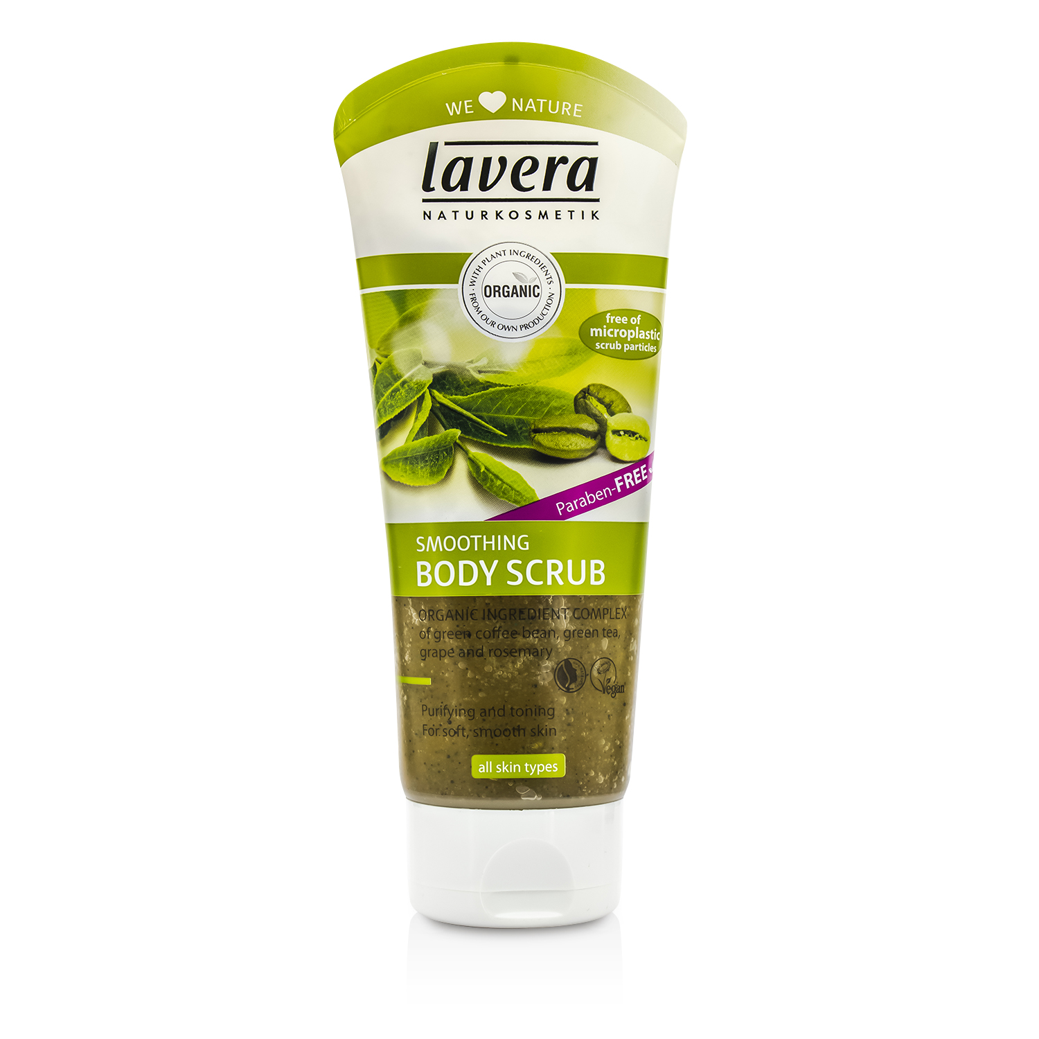 Lavera Smoothing Body Scrub - Green Tea Bean, Green Tea, Grape & Rosemary 200ml/6.6oz