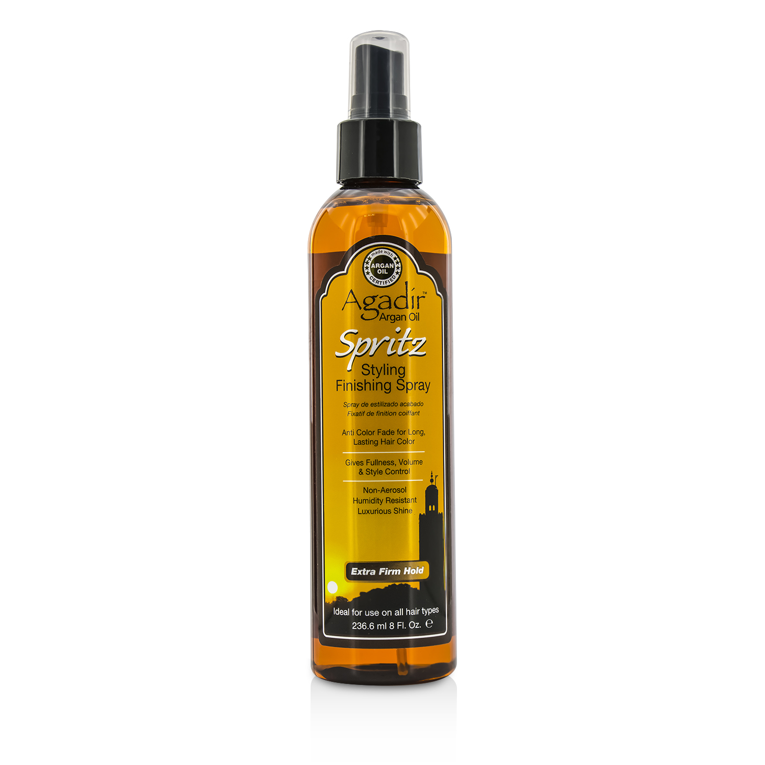 Agadir Argan Oil Spritz Spray de Coafare și Finiare - Ținută Extra Fermă 236.6ml/8oz