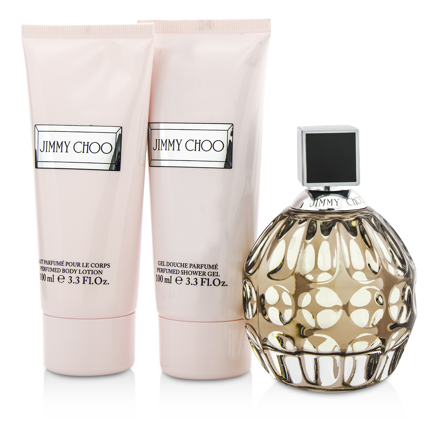 Jimmy Choo مجموعة Jimmy Choo: أو دو برفوم سبراي 100مل/3.3 أوقية + غسول للجسم 100مل/3.3 أوقية + جل الدش 100مل/3.3 أوقية + محفظة 3pcs+Pouch