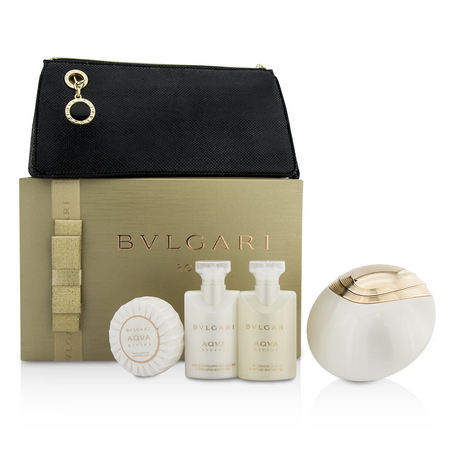 Bvlgari Aqva Divina Coffret: Eau De Toilette Spray 65ml/2.2oz + Body Lotion 40ml/1.35oz + Shower Gel 40ml/1.35oz + Soap 50g/1.76oz + Pouch 4pcs+1pouch