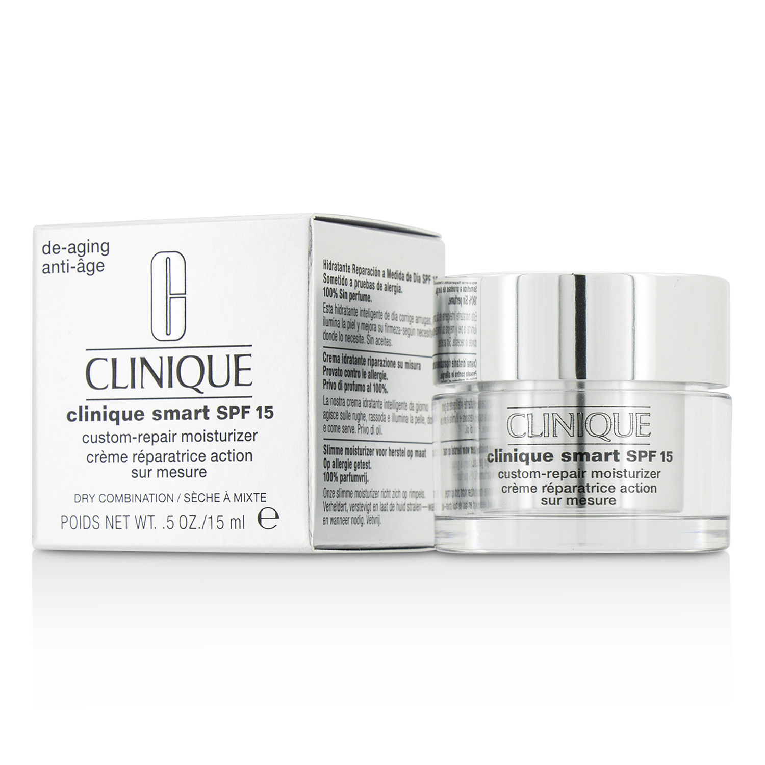 Clinique Smart Custom-Repair Moisturizer SPF 15 (Kombinasi Kering; Size Travel) - Pelembab Wajah 15ml/0.5oz