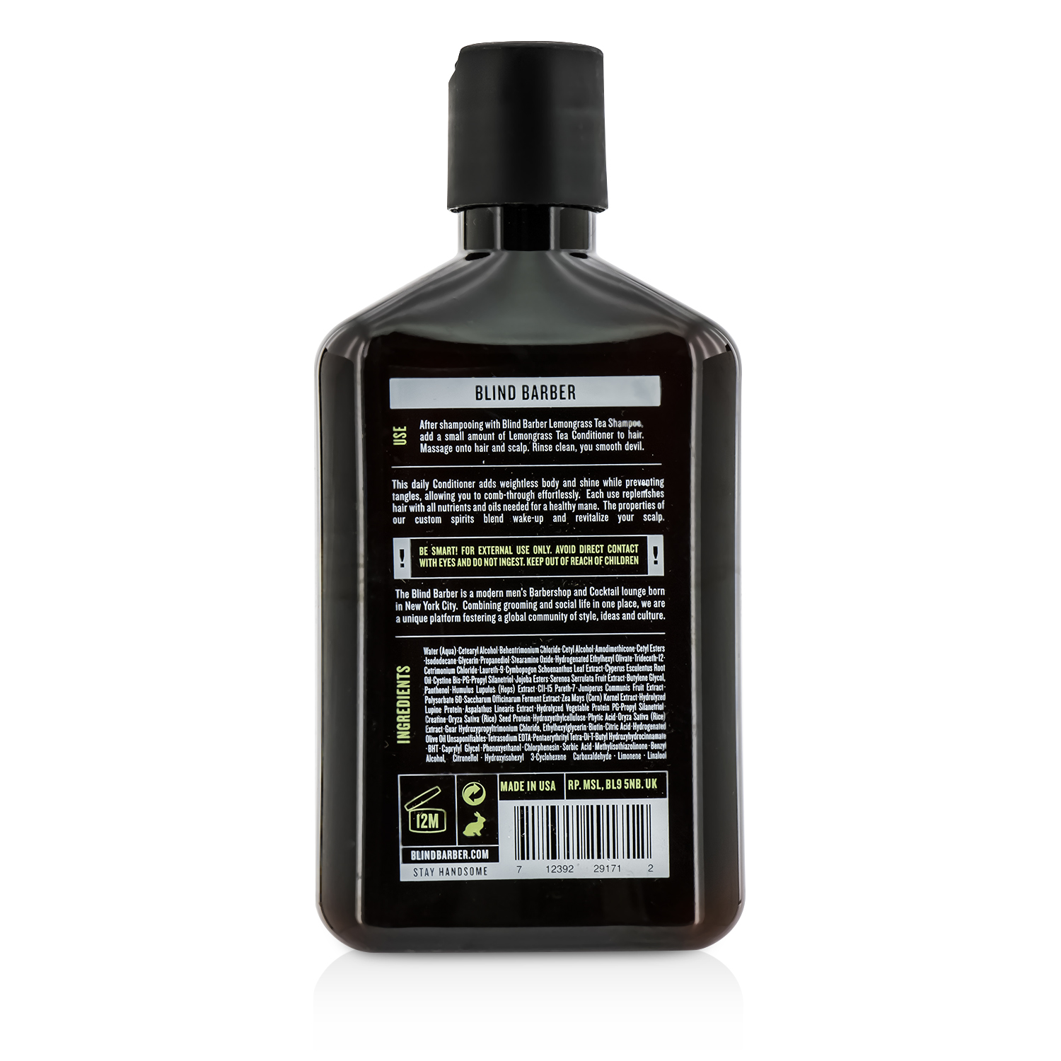 Blind Barber Lemongrass Tea Conditioner (Normal Hair) 250ml/8.5oz