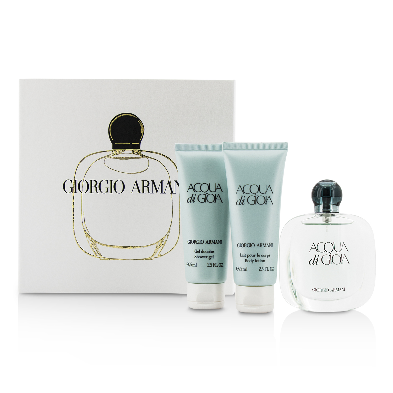 Giorgio Armani Acqua Di Gioia Coffret: Eau De Parfum Spray 50ml/1.7oz + Body Lotion 75ml/2.5oz + Shower Gel 75ml/2.5oz 3pcs