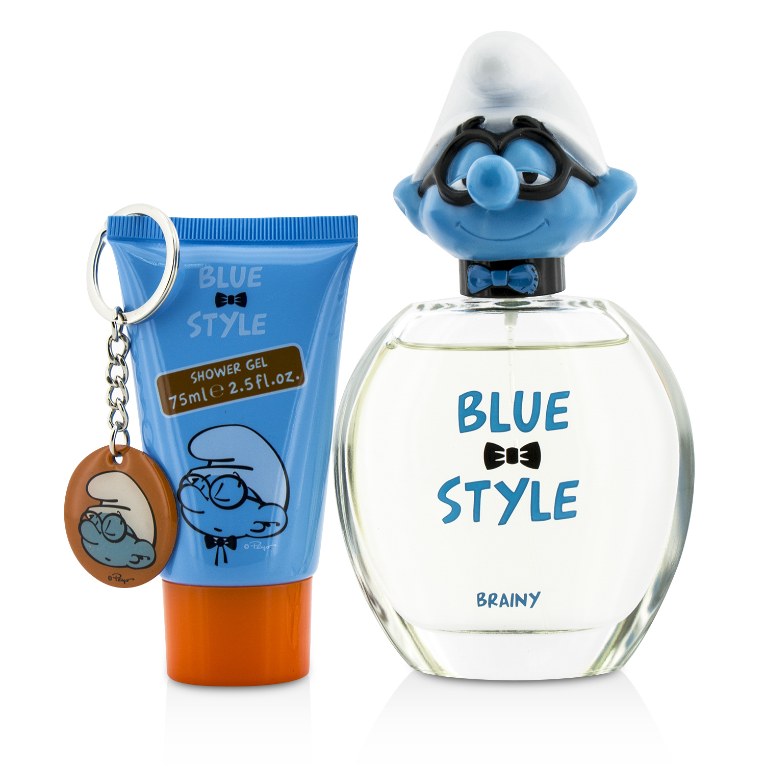 The Smurfs Brainy Coffret: Eau De Toilette Spray 100ml/3.4oz + Shower Gel 75ml/2.5oz + Key Chain 3pcs