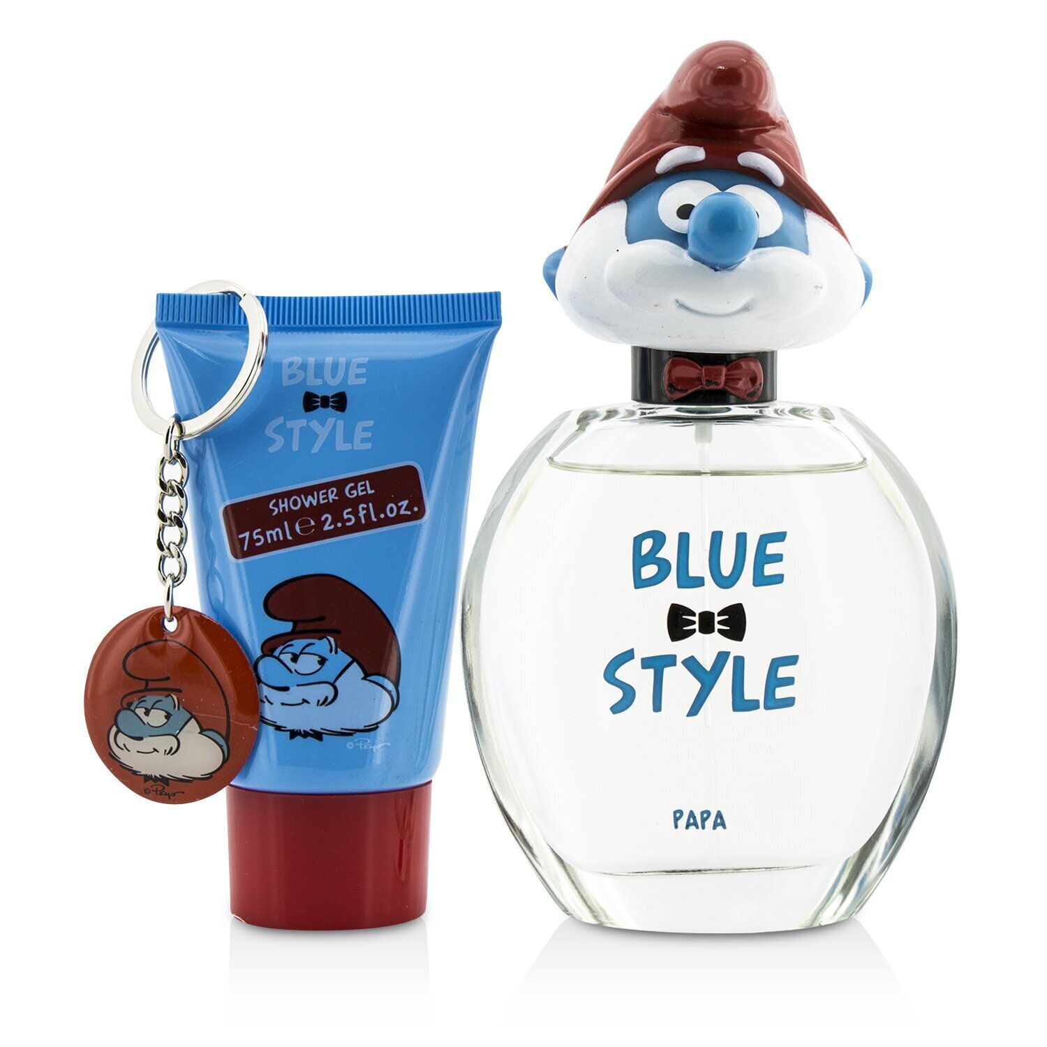 The Smurfs Papa Coffret: Eau De Toilette Spray 100ml/3.4oz + Shower Gel 75ml/2.5oz + Key Chain 3pcs