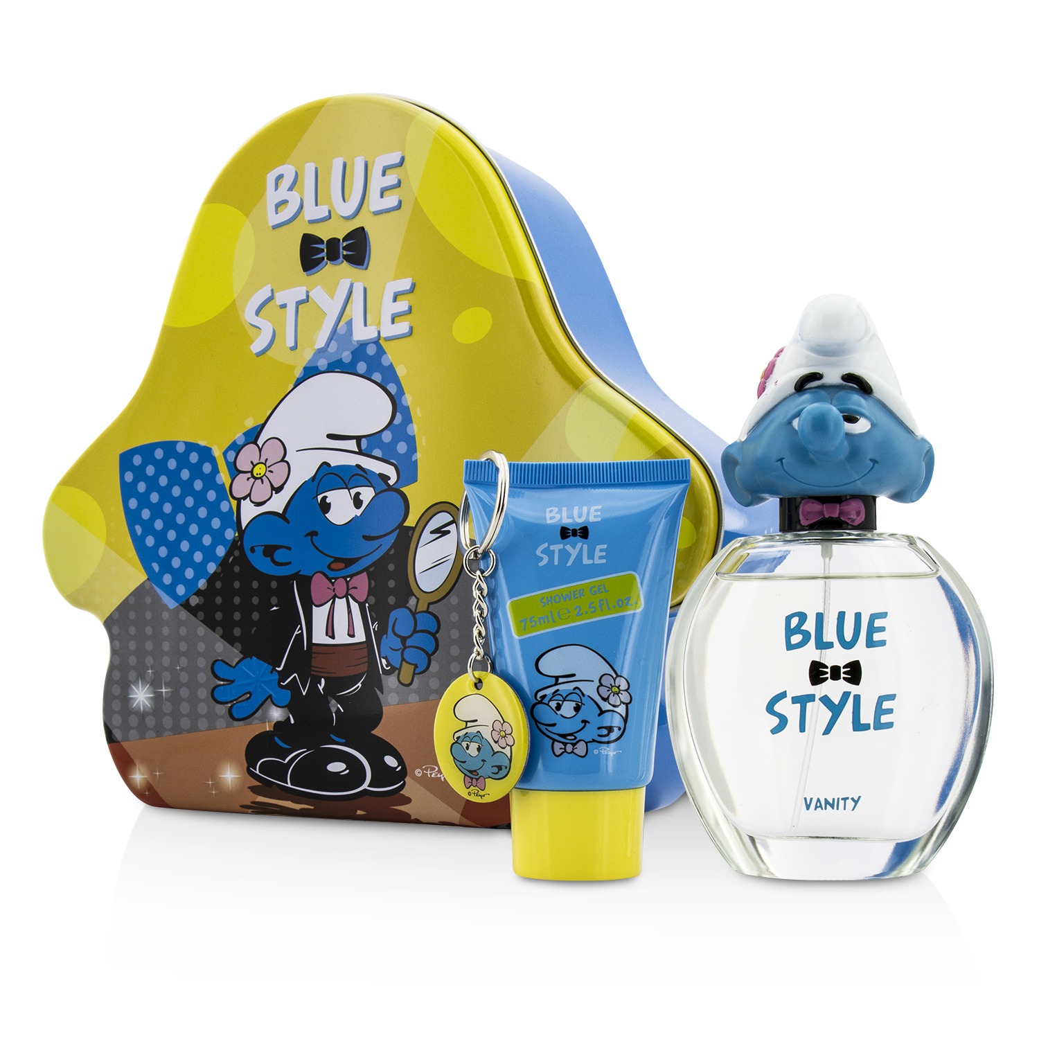 The Smurfs Vanity Coffret: Eau De Toilette Spray 100ml/3.4oz + Shower Gel 75ml/2.5oz + Key Chain 3pcs