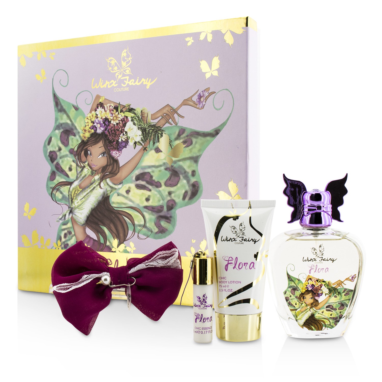 Winx Fairy Couture Stella Chic Essence Coffret: Eau De Toilette Spray 100ml/3.4oz + Body Lotion 75ml/2.55oz + Rollerball 5ml/0.17oz + Hair Clip 4pcs