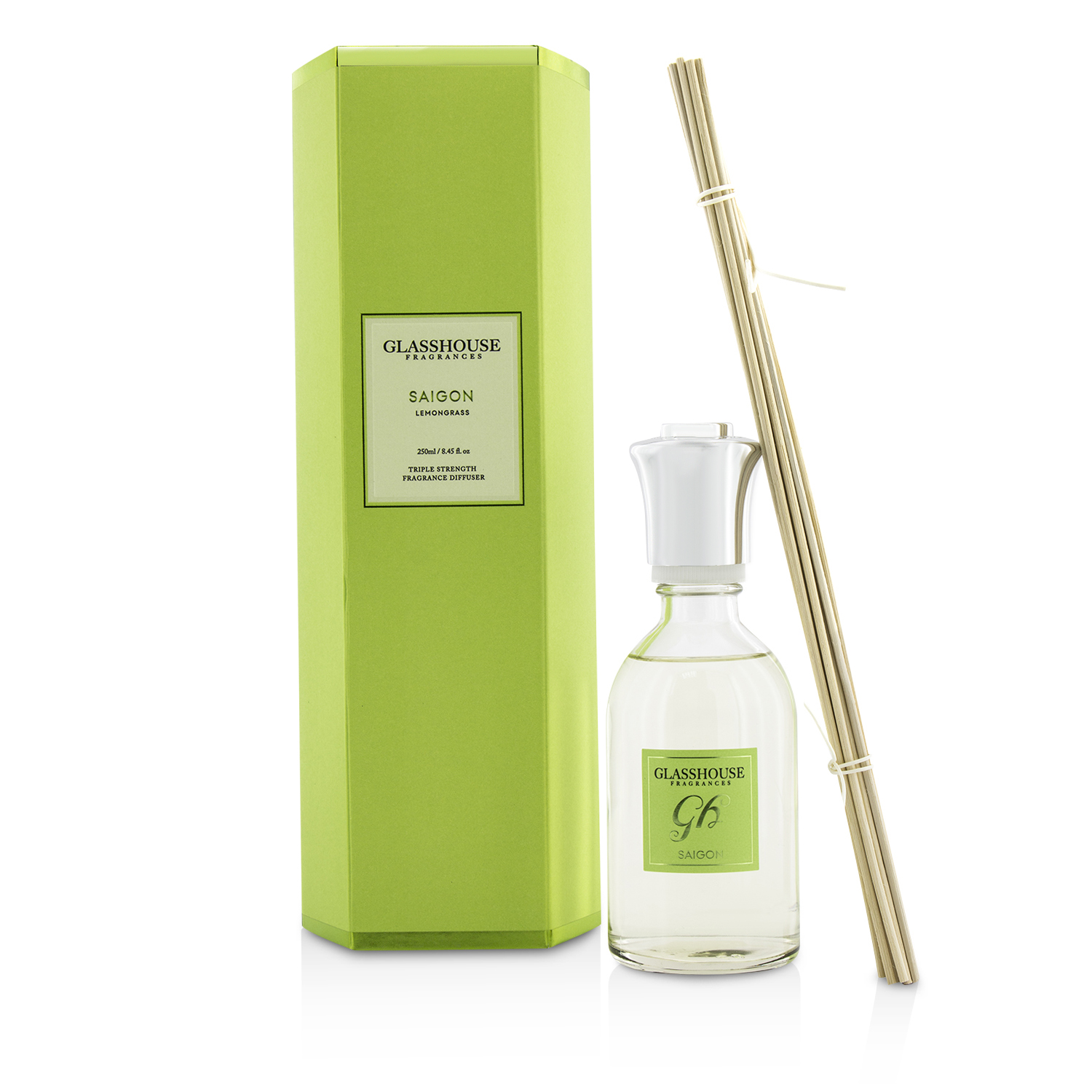 Glasshouse Triple Strength Fragrance - Vahva Tuoksuinen Huonetuoksu - Saigon (Sitruunaruoho) 250ml/8.45oz