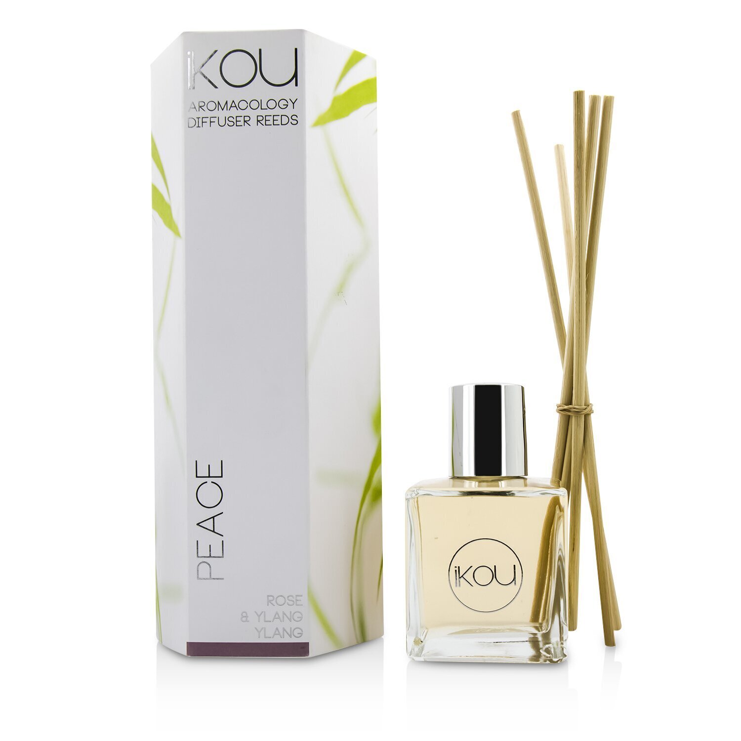 iKOU Aromacology Diffuser Reeds - Peace (Rose & Ylang Ylang - 9 months supply) 175ml