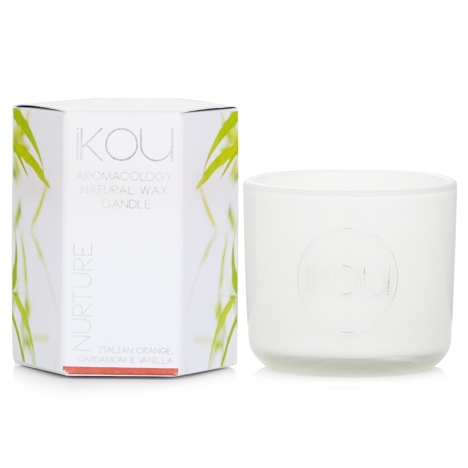 iKOU Eco-Luxury Aromacology Natural Wax Candle Glass - Nurture (Italian Orange Cardamom & Vanilla) 85g