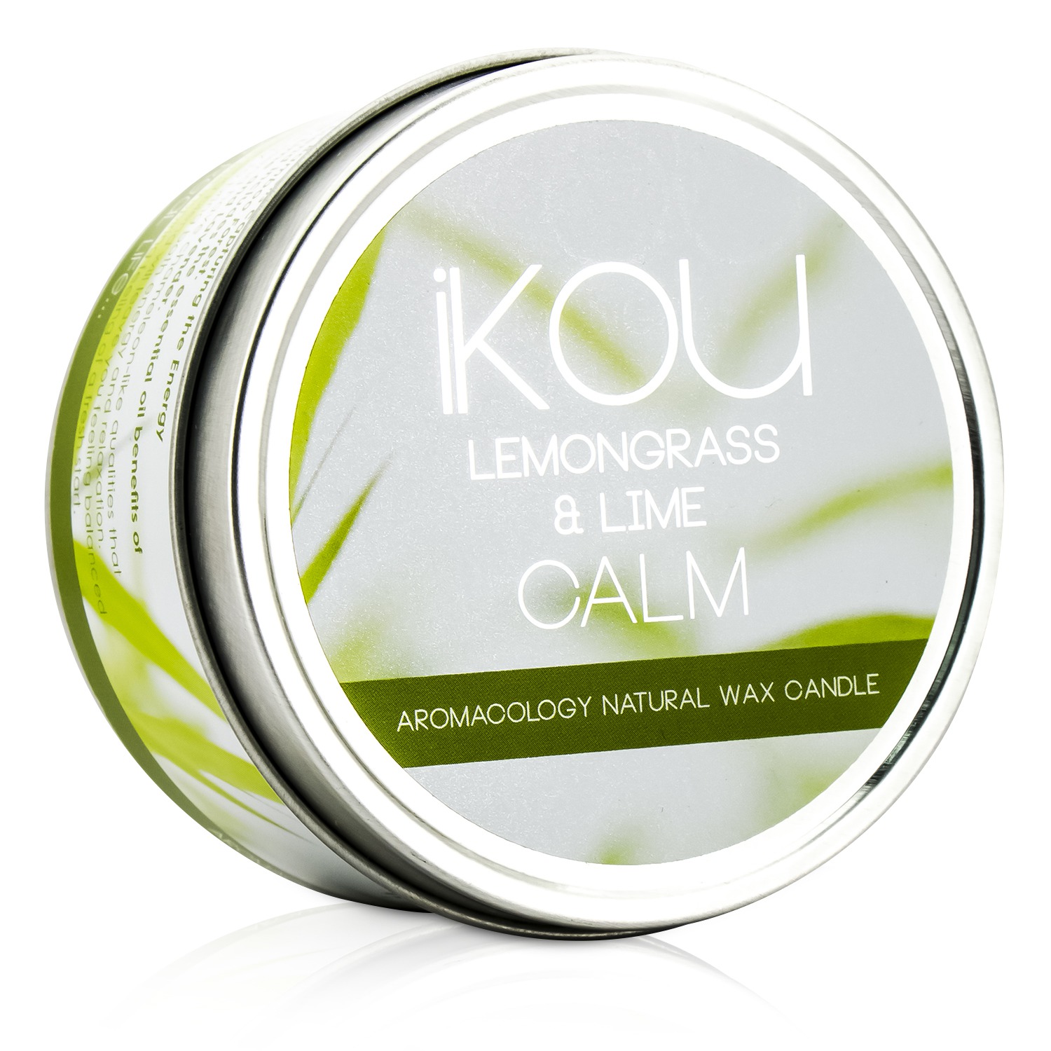 iKOU شمع طبيعي Eco-Luxury Aromacology - Calm (بعشب الليمون والزيزفون) 230g/8oz