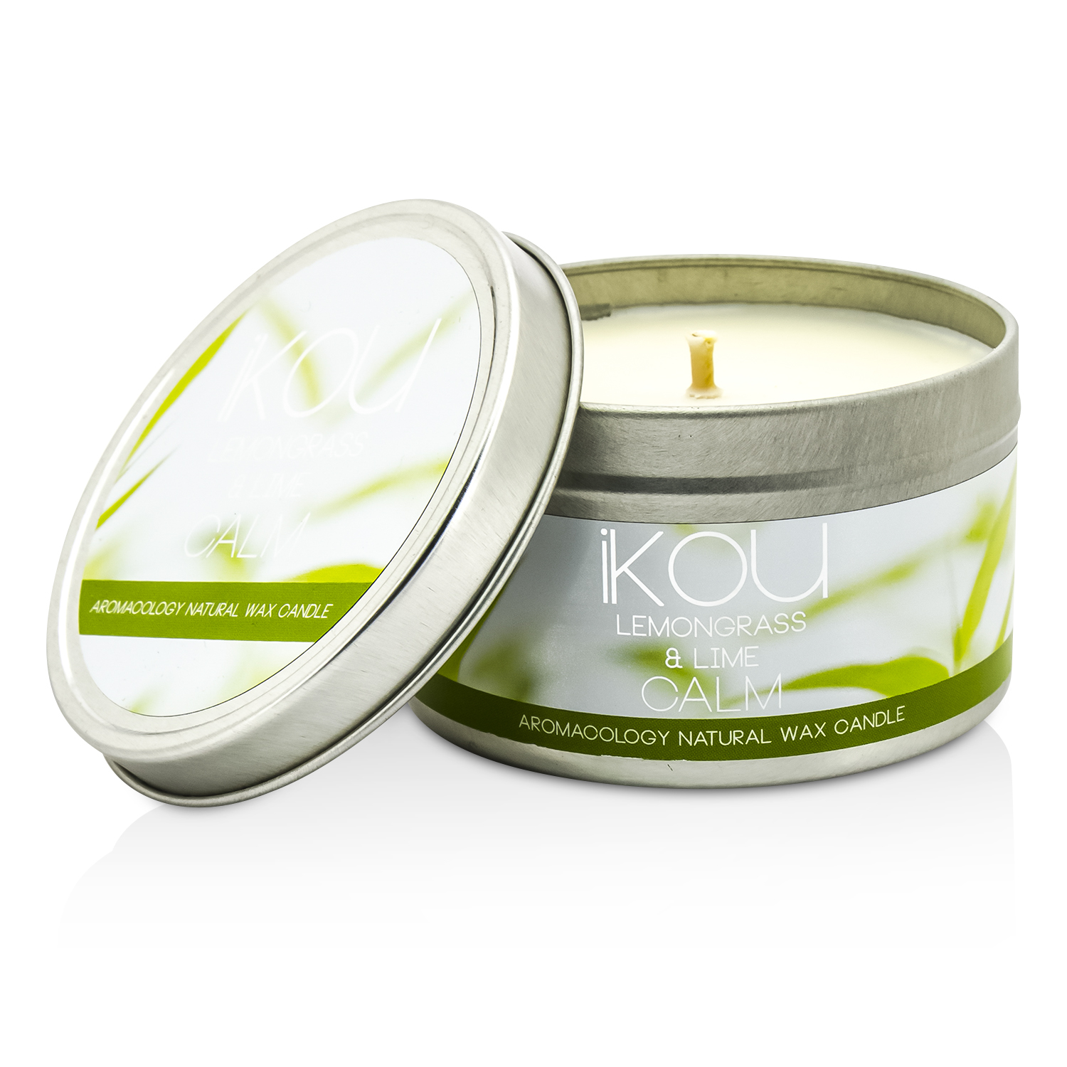 iKOU شمع طبيعي Eco-Luxury Aromacology - Calm (بعشب الليمون والزيزفون) 230g/8oz