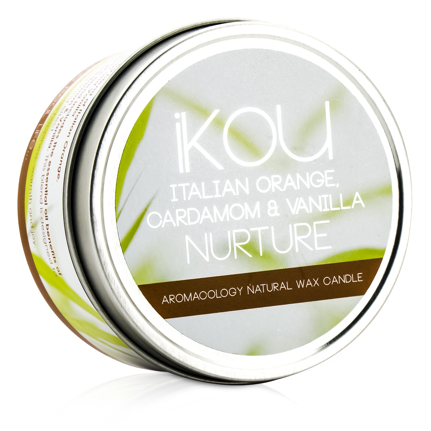 iKOU Eco-Luxury Aromacology Natural Wax Candle Tin - Nurture (Italian Orange Cardamom & Vanilla) 230g/8oz