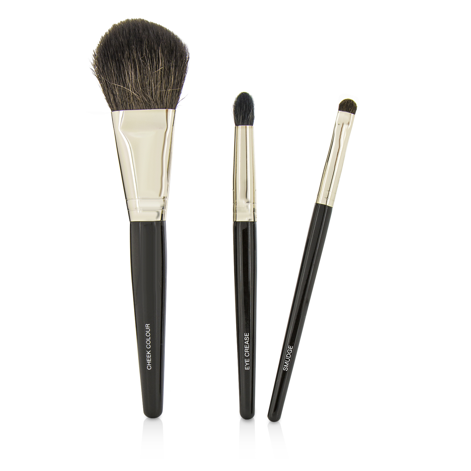 Laura Mercier Travel Brush Kit: 1x Cheek Colour Brush, 1x Smudge Brush, 1x Eye Crease Brush, 1x Case (Unboxed) 3pcs+1case