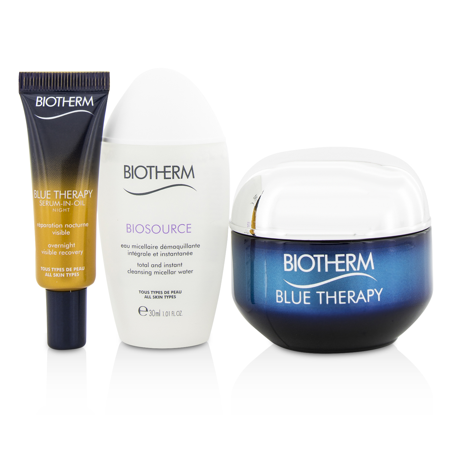 Biotherm Blue Therapy X Mandarina Duck Coffret: Cream SPF15 N/C 50ml + Serum-In-Oil 10ml + Cleansing Water 30ml + Handle Bag 3pcs+1bag