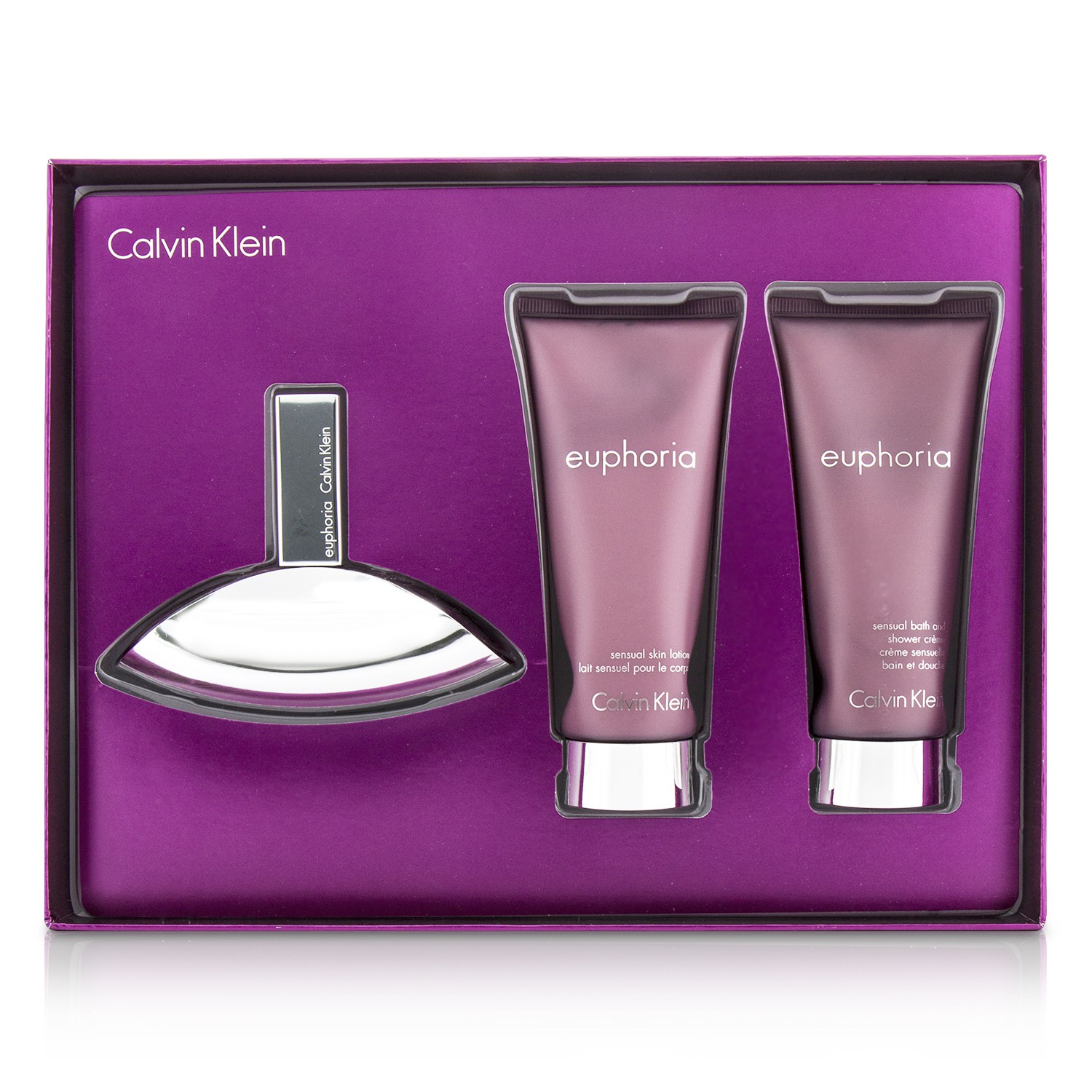 Calvin Klein Euphoria Coffret: Eau De Parfum Spray 50ml/1.7oz + Sensual Skin Lotion 100ml/3.4oz + Sensual Bath & Shower Creme 100ml/3.4oz 3pcs