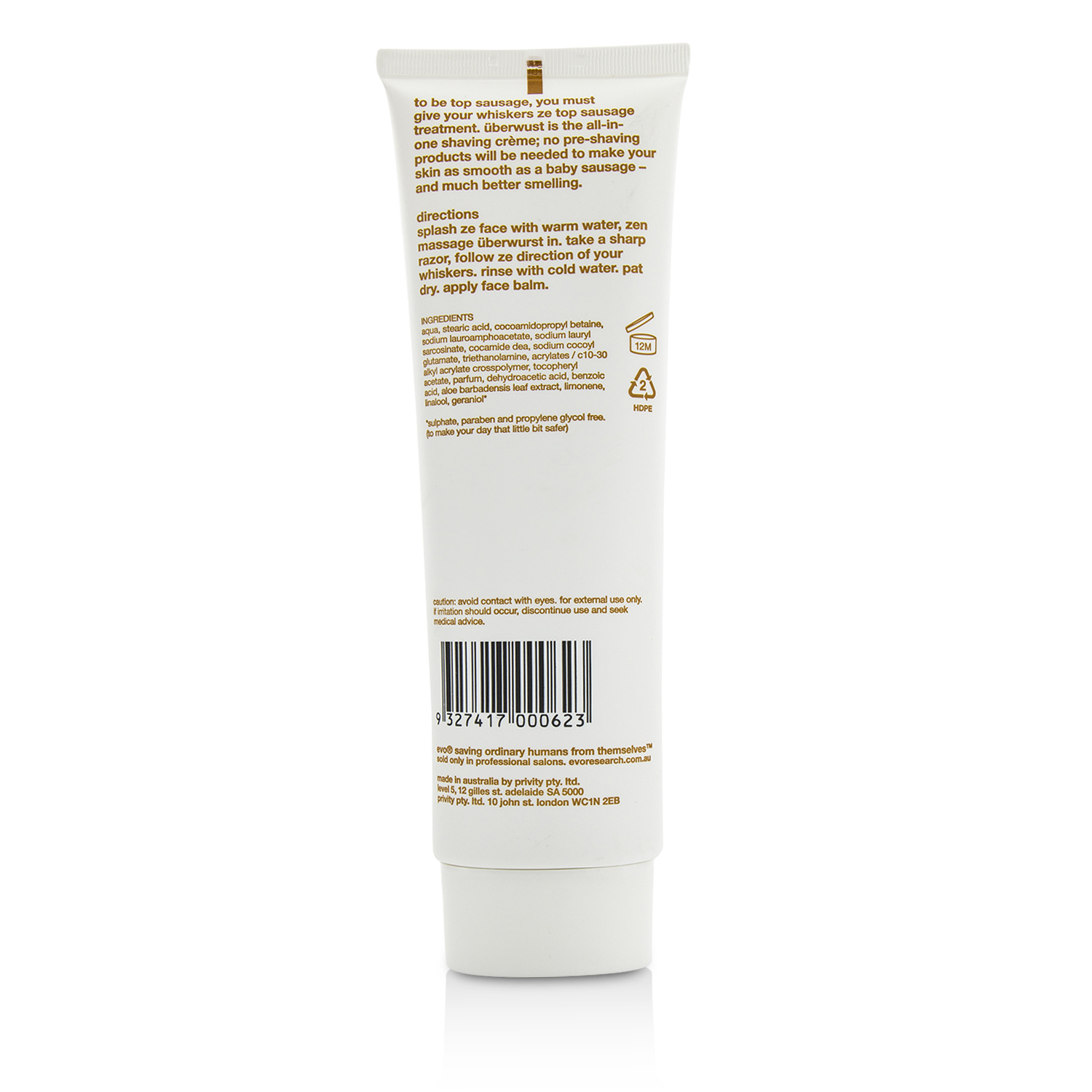 Evo Uberwurst Shaving Creme 150ml/5.1oz