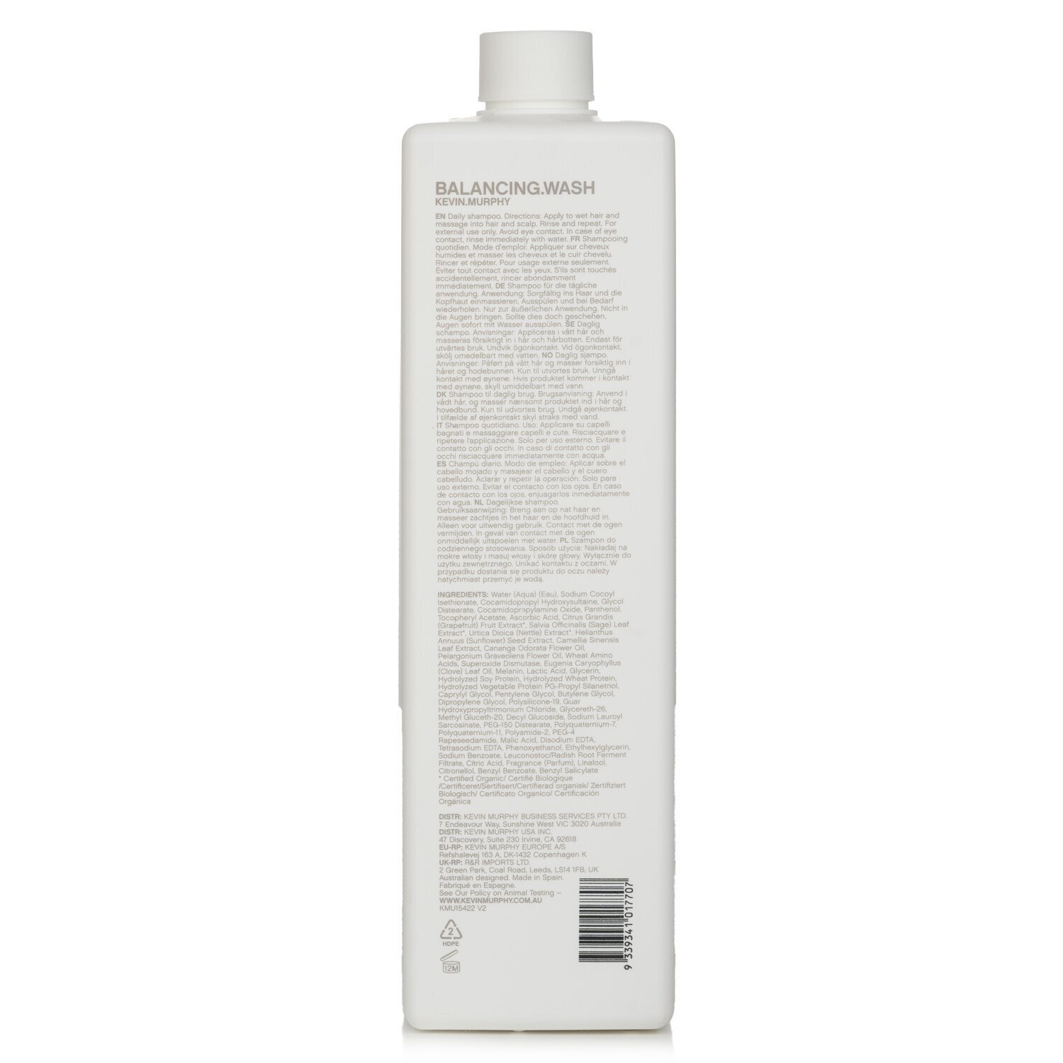 Kevin.Murphy 凱文墨菲  Balancing.Wash（日常加強洗髮水 - 染髮用） 1000ml/33.6oz