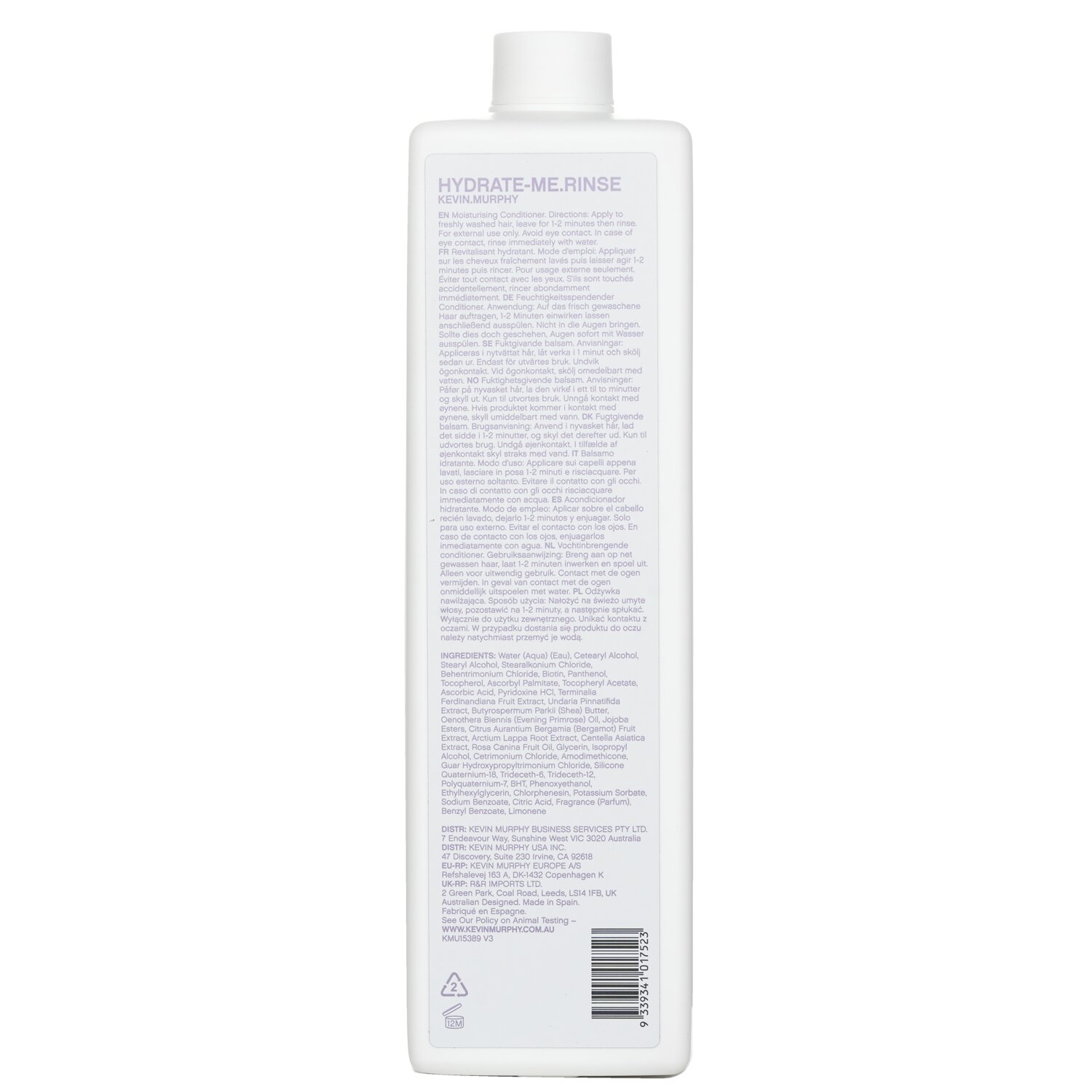 Kevin.Murphy Hydrate-Me.Rinse (Kakadu Plum Infused Moisture Delivery System - For Coloured Hair) 1000ml/33.8oz