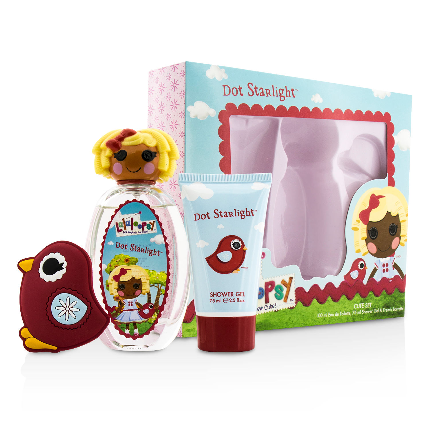 Lalaloopsy Dot Starlight Cute Coffret: toaletna voda u spreju 100ml/3.4oz + gel za tuširanje 75ml/2.5oz + French Barrette 3pcs