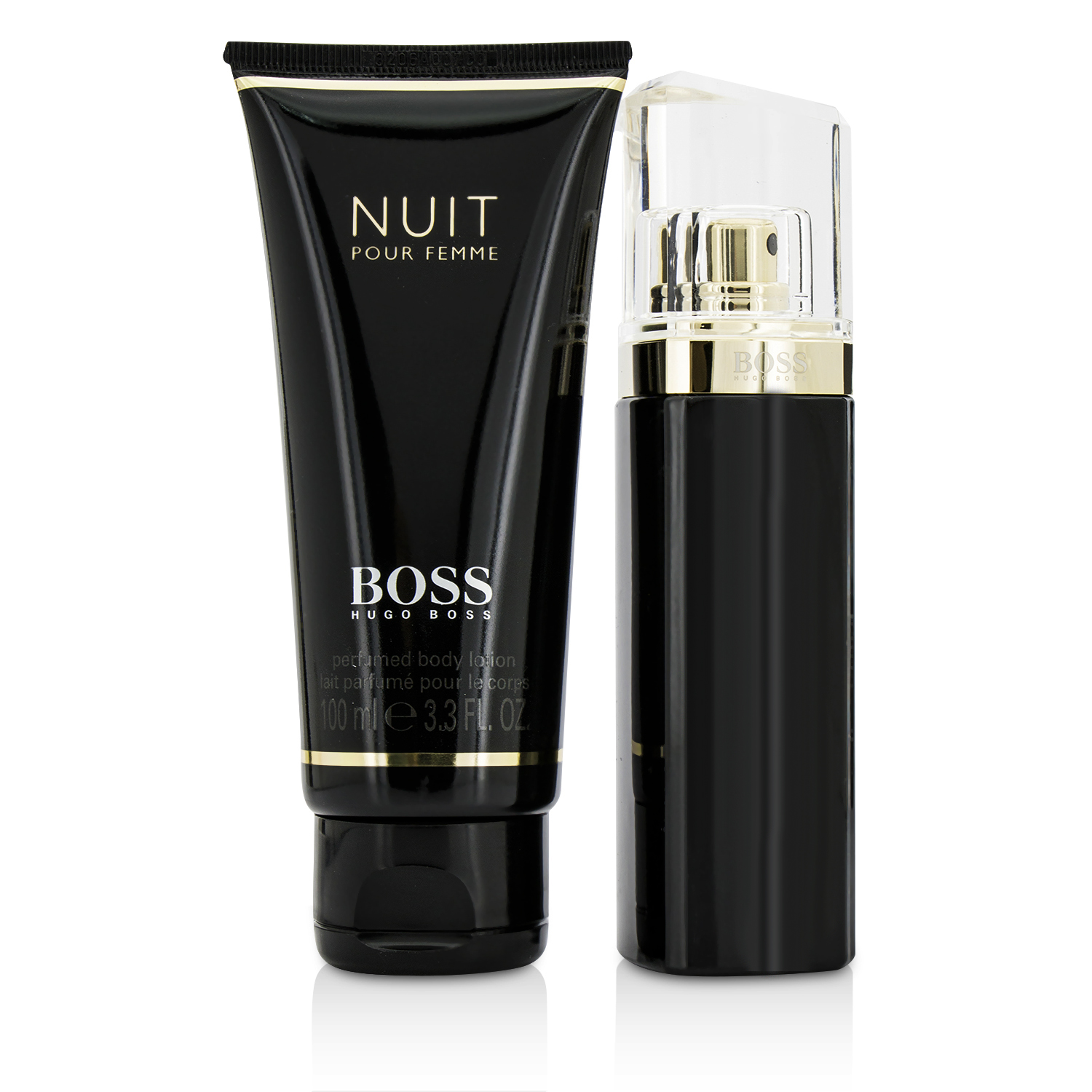 Hugo Boss ชุด Boss Nuit Pour Femme Coffret:สเปรย์น้ำหอม EDP 50ml/1.6oz + โลชั่นทาผิว Body Lotion 100ml/3.3oz 2pcs