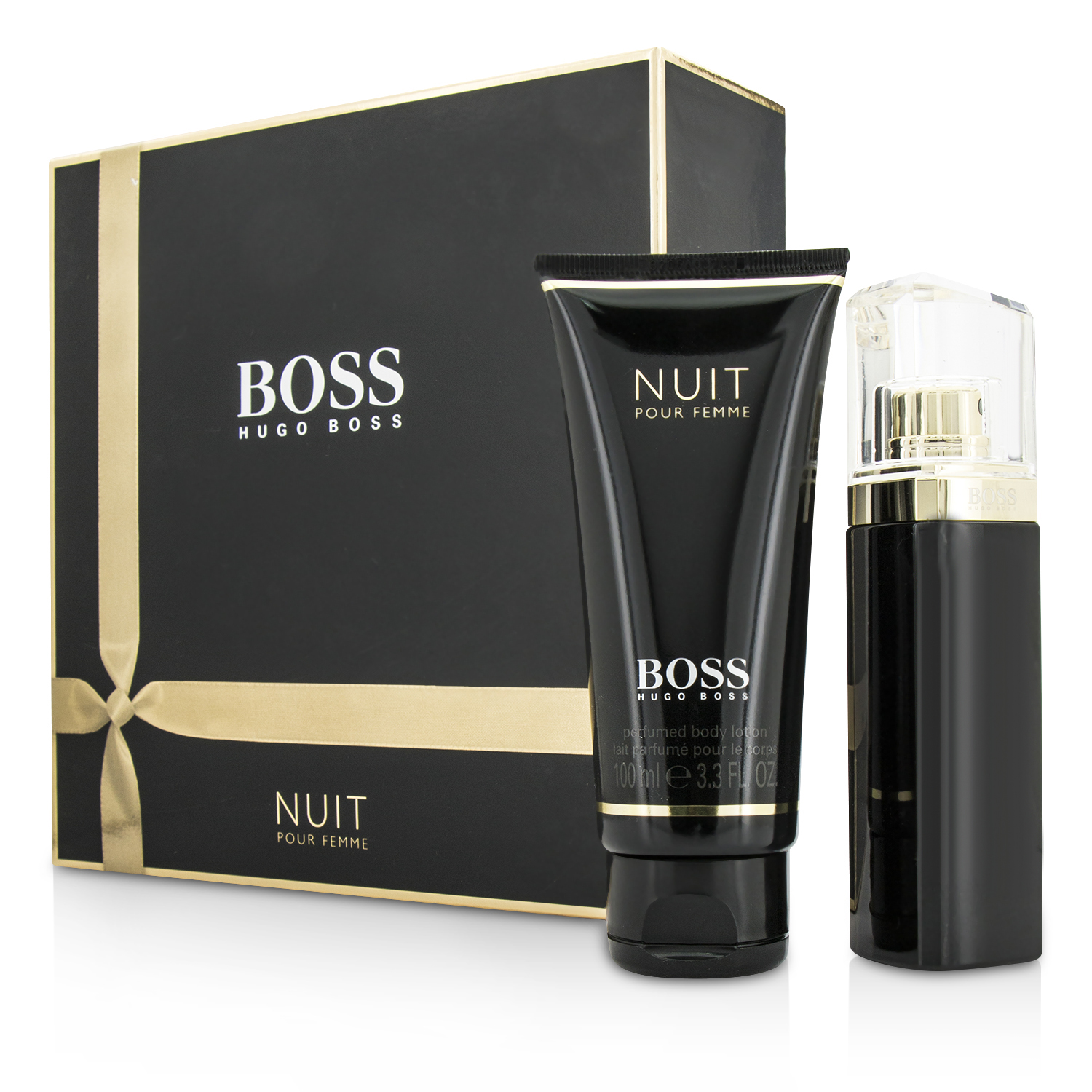 Hugo Boss ชุด Boss Nuit Pour Femme Coffret:สเปรย์น้ำหอม EDP 50ml/1.6oz + โลชั่นทาผิว Body Lotion 100ml/3.3oz 2pcs