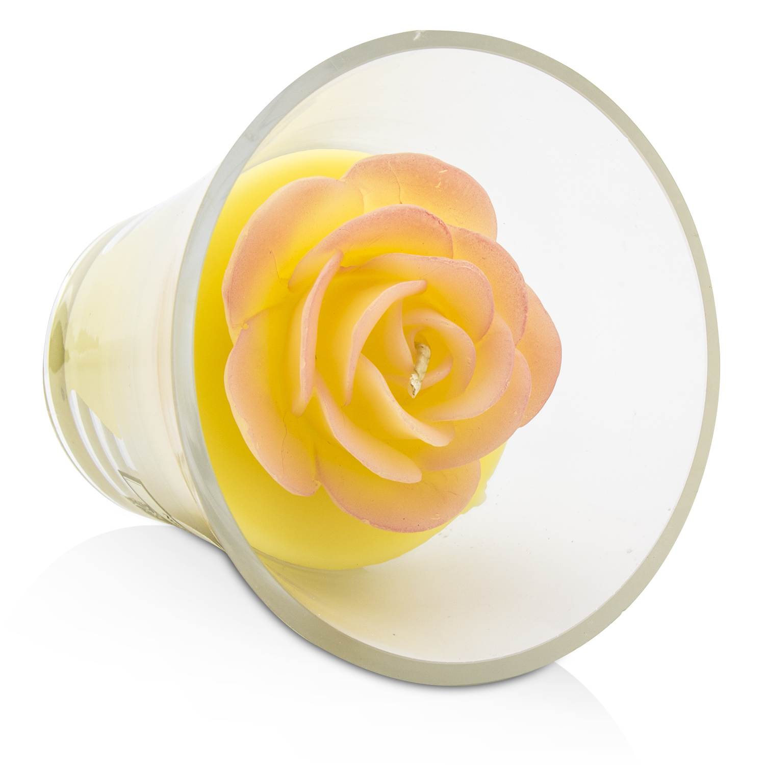 Northern Lights Candles شمع نفيس Floral Vase - Yelliow Rose 5 inch