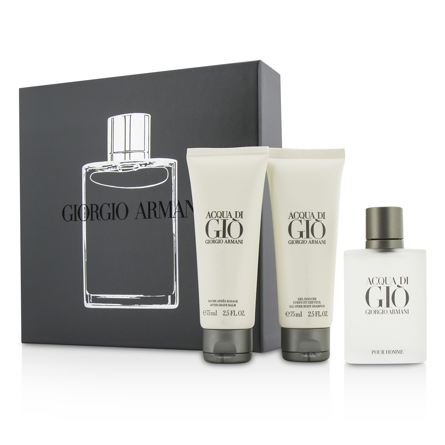 Giorgio Armani Acqua Di Gio Coffret: Eau De Toilette Spray 50ml/1.7oz + All Over Body Shampoo 75ml/2.5oz + After Shave Balm 75ml/2.5oz 3pcs