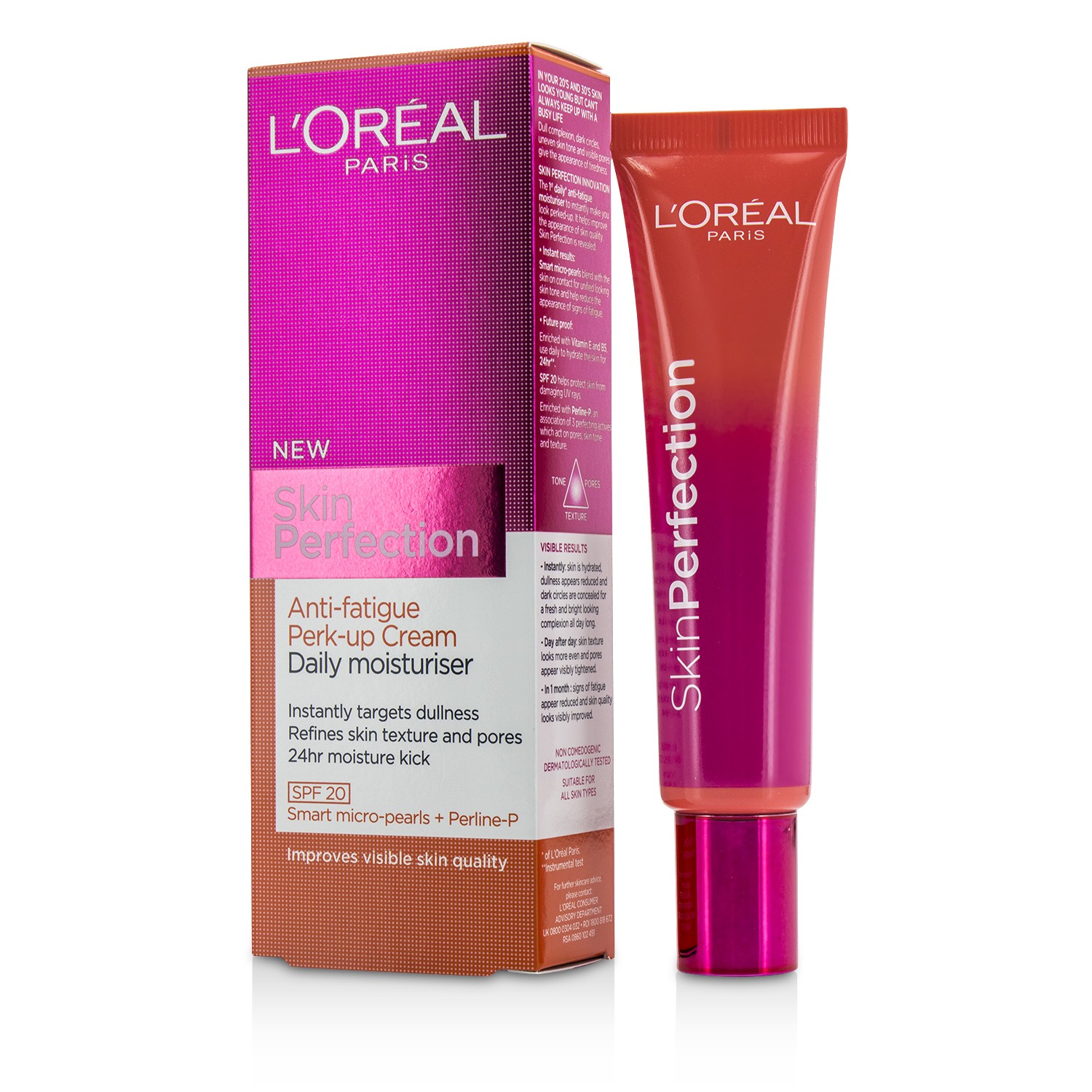 L'Oreal Skin Perfection Anti-Fatigue Perk-Up Cream Daily Moisturiser SPF 20 35ml/1.18oz