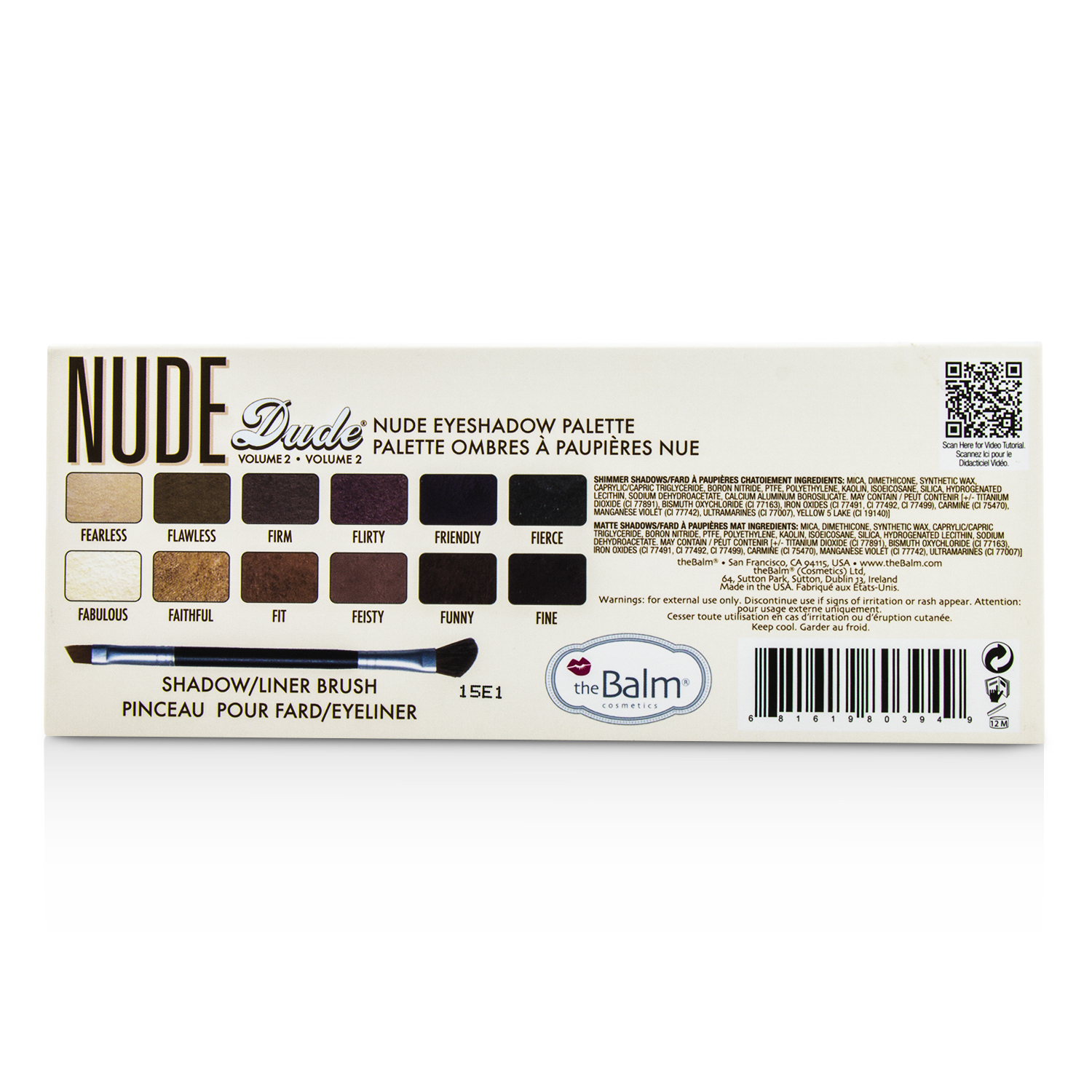 TheBalm Nude Dude Eyeshadow Palette 9.6g/0.336oz