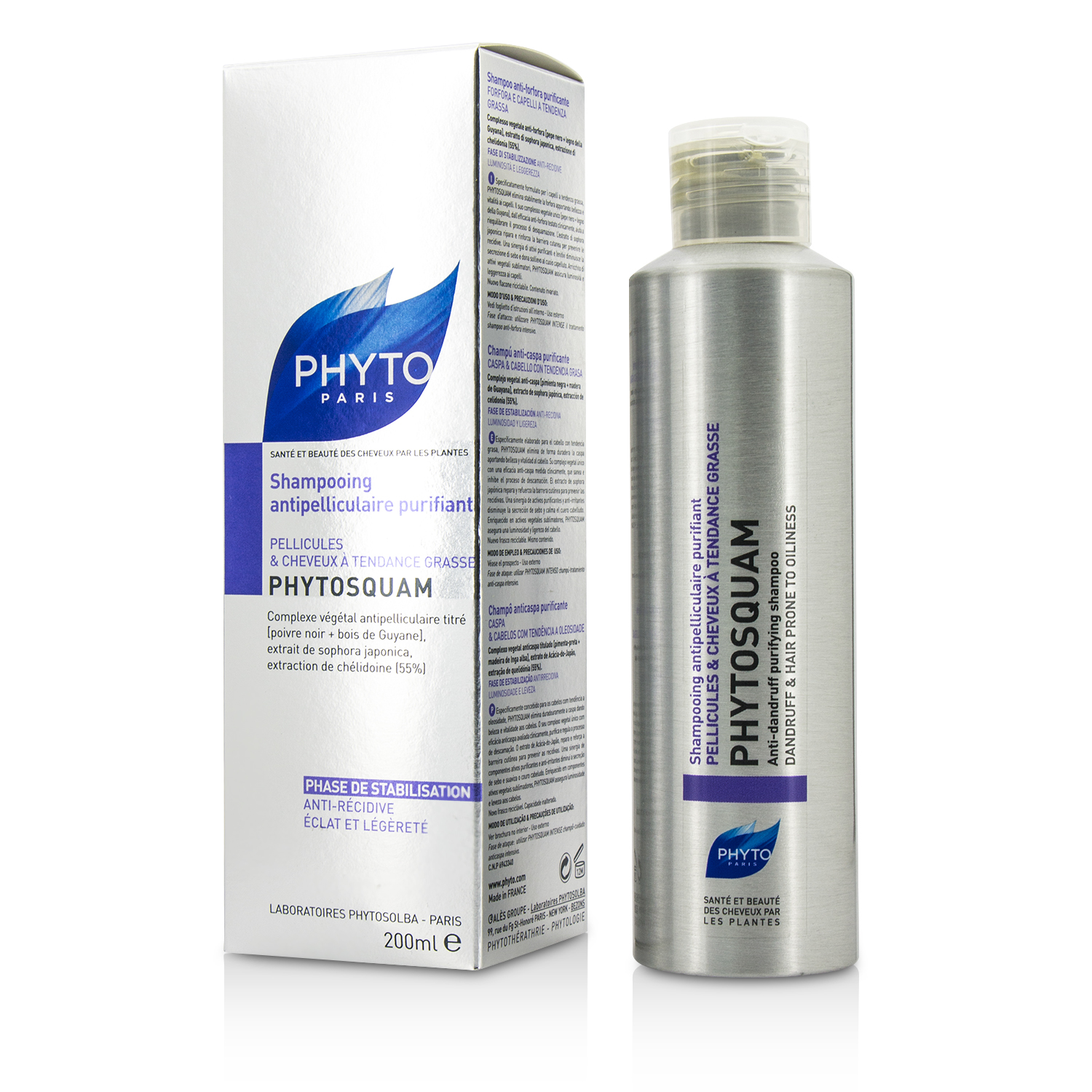 Phyto Phytosquam Anti-Dandruff Purifying Shampoo (For Dandruff & Hair Prone to Oiliness) 200ml/6.7oz