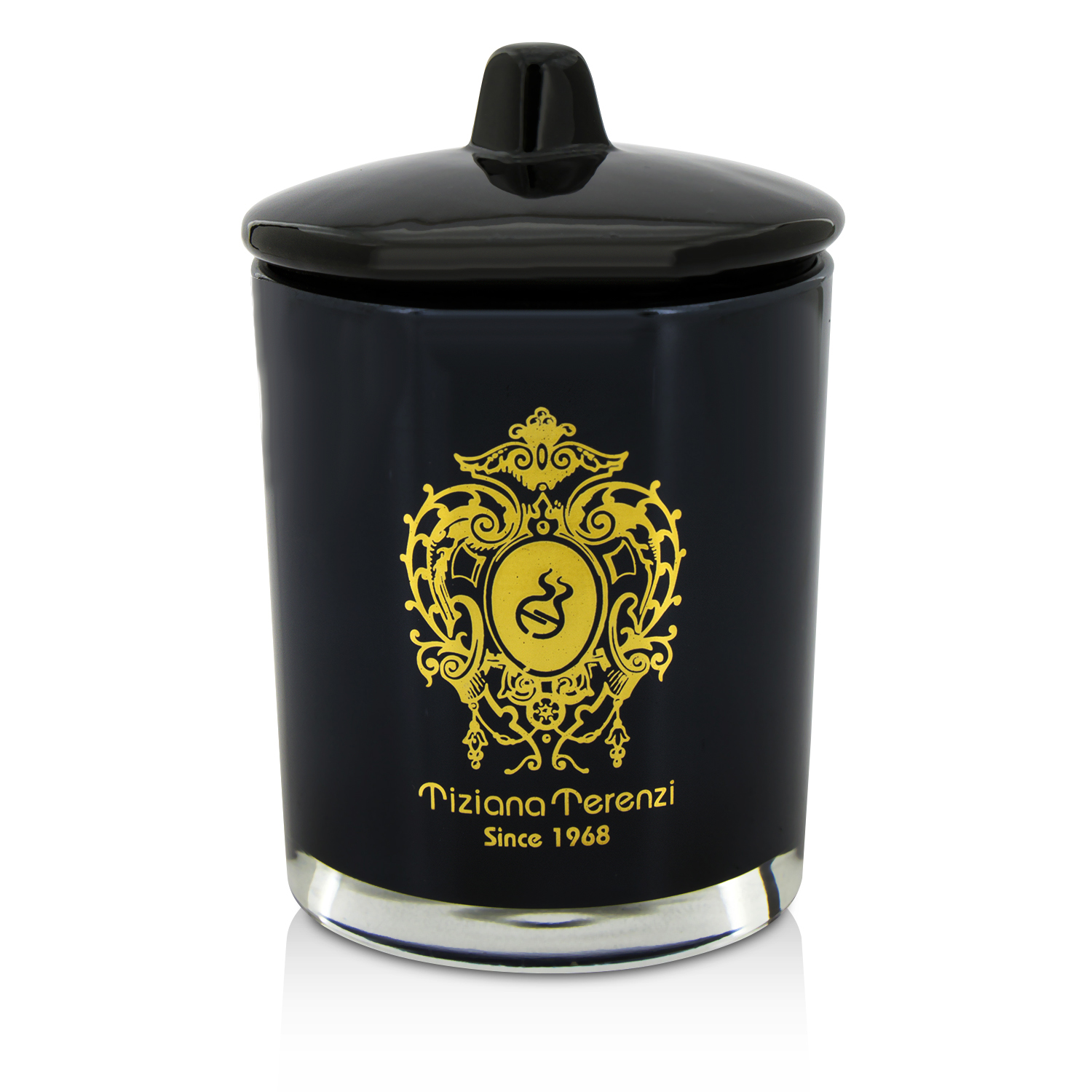 Tiziana Terenzi Glass Candle with Gold Decoration & Wooden Wick - Ecstasy (Black Glass) 170g/6oz