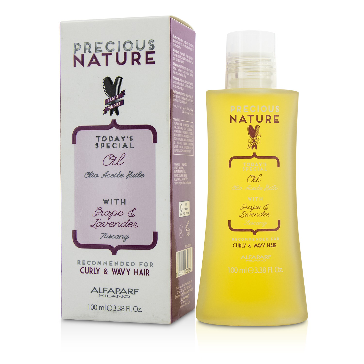 AlfaParf Precious Nature Today's Special Oil with Grape & Lavender (For Curly & Wavy Hair) 100ml/3.38oz