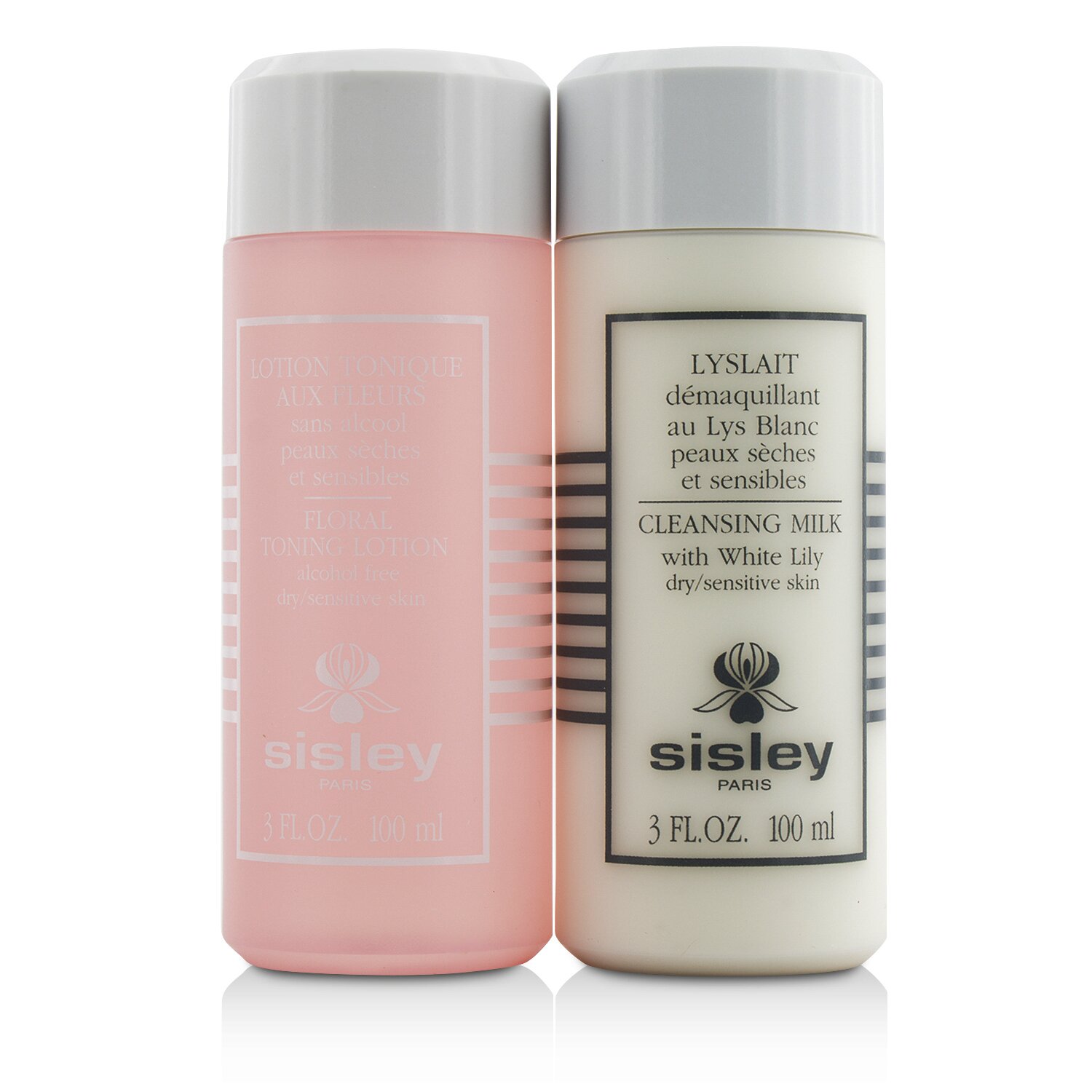 Sisley Cleansing Duo Travel Selection Set: Cleansing Milk w/ White Lily 100ml/3oz + Floral Toning Lotion 100ml/3oz 2pcs