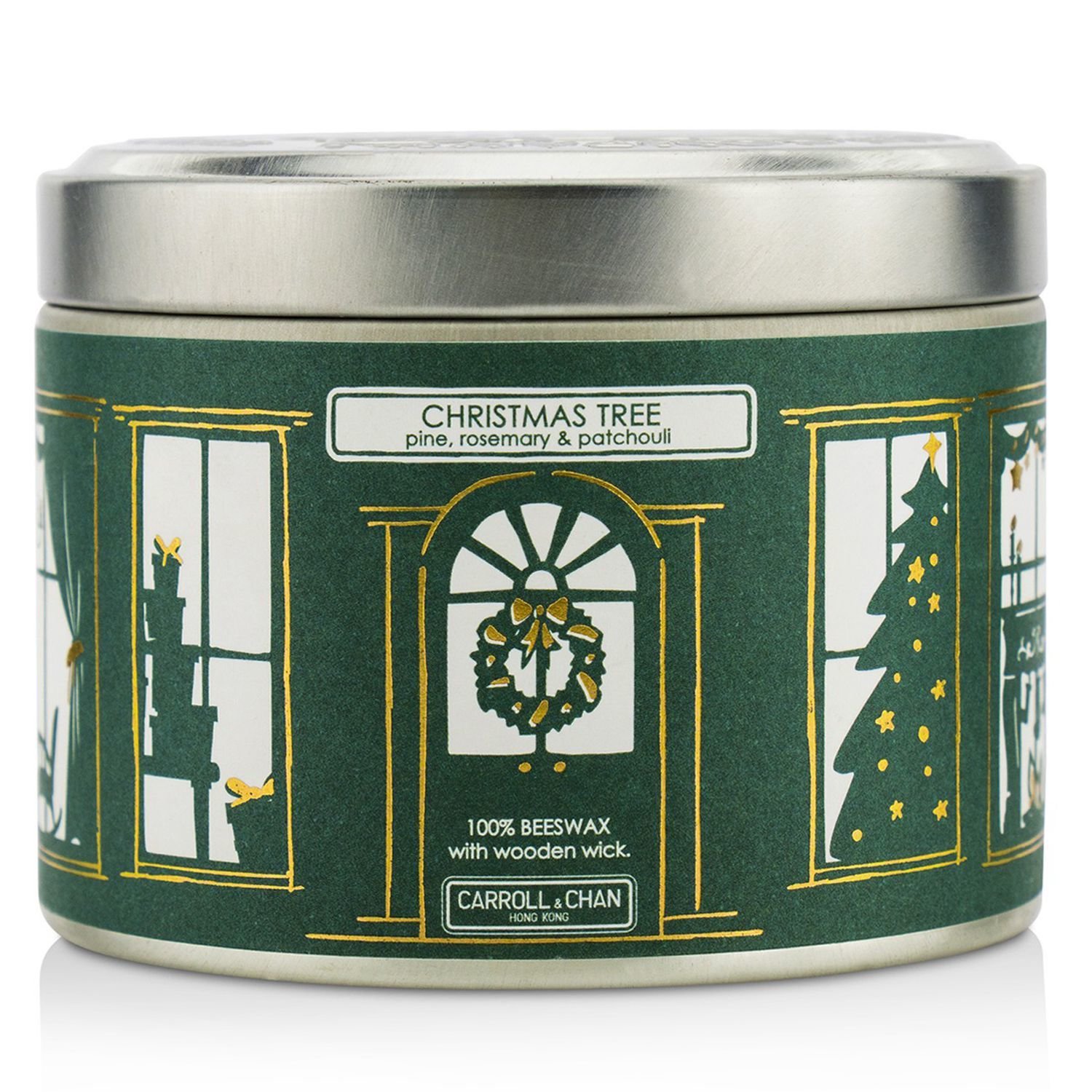 The Candle Company Tin Can Candle - Beeswax, Christmas Tree (8x5) cm