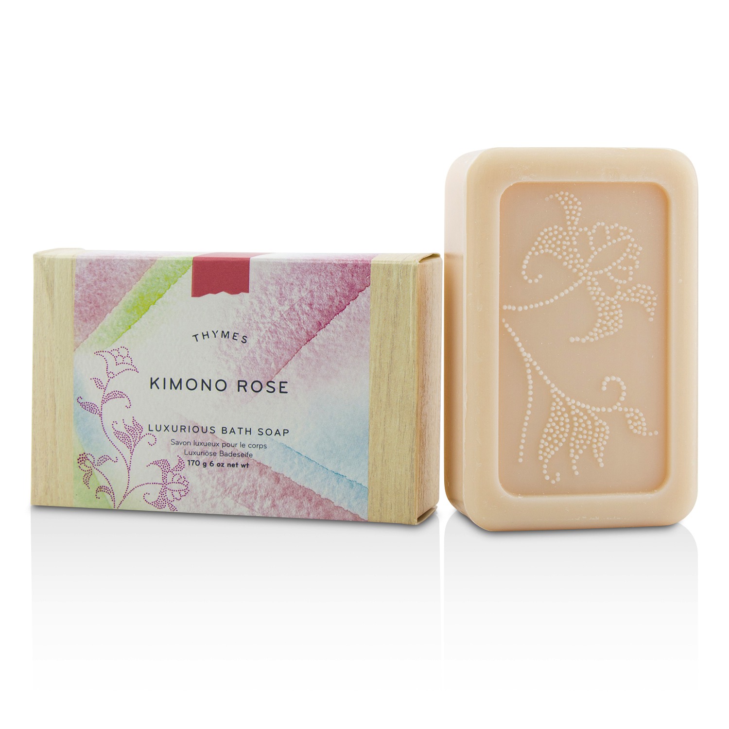 Thymes صابون حمام فاخر Kimono Rose 170g/6oz