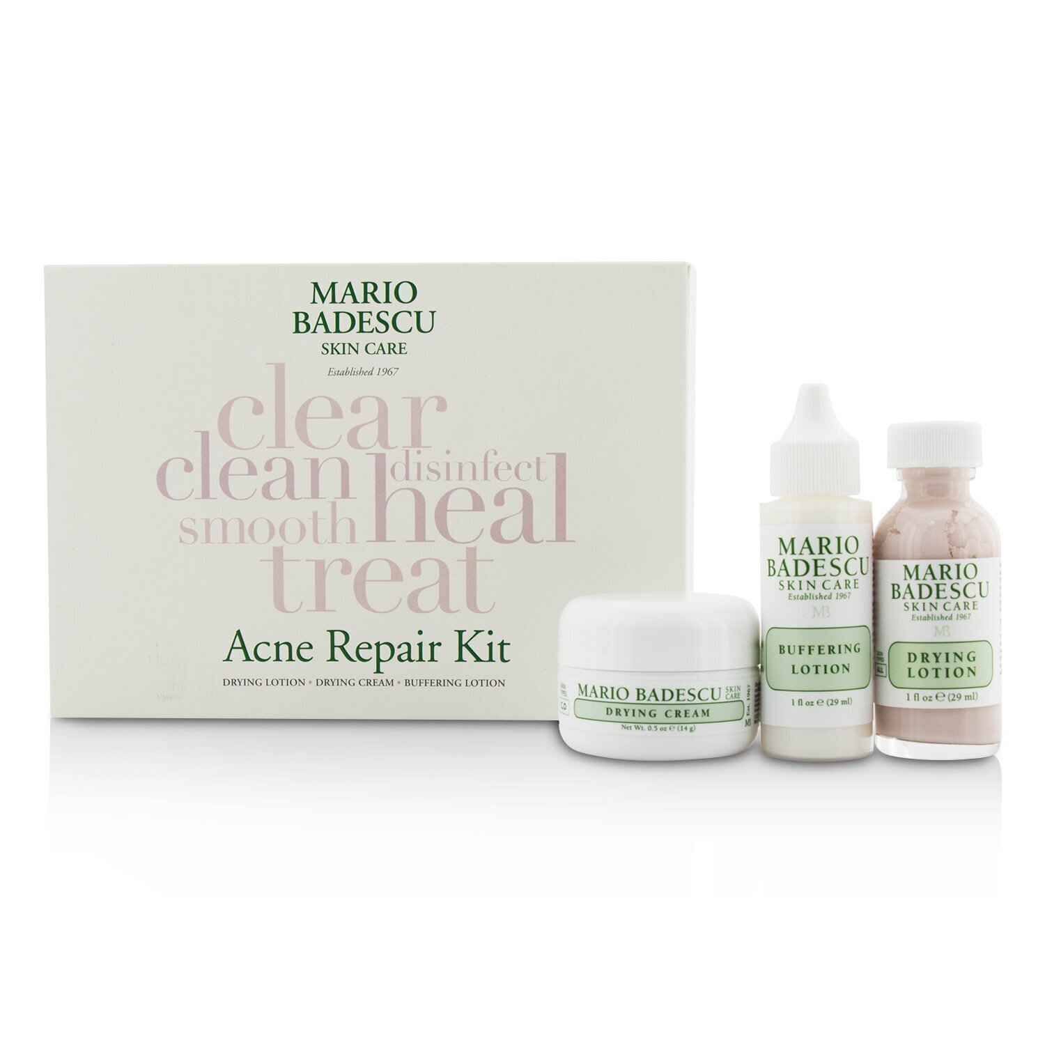 Mario Badescu Acne Repair Kit: Drying Lotion 29ml + Drying Cream 14g + Buffering Lotion 29ml 3pcs