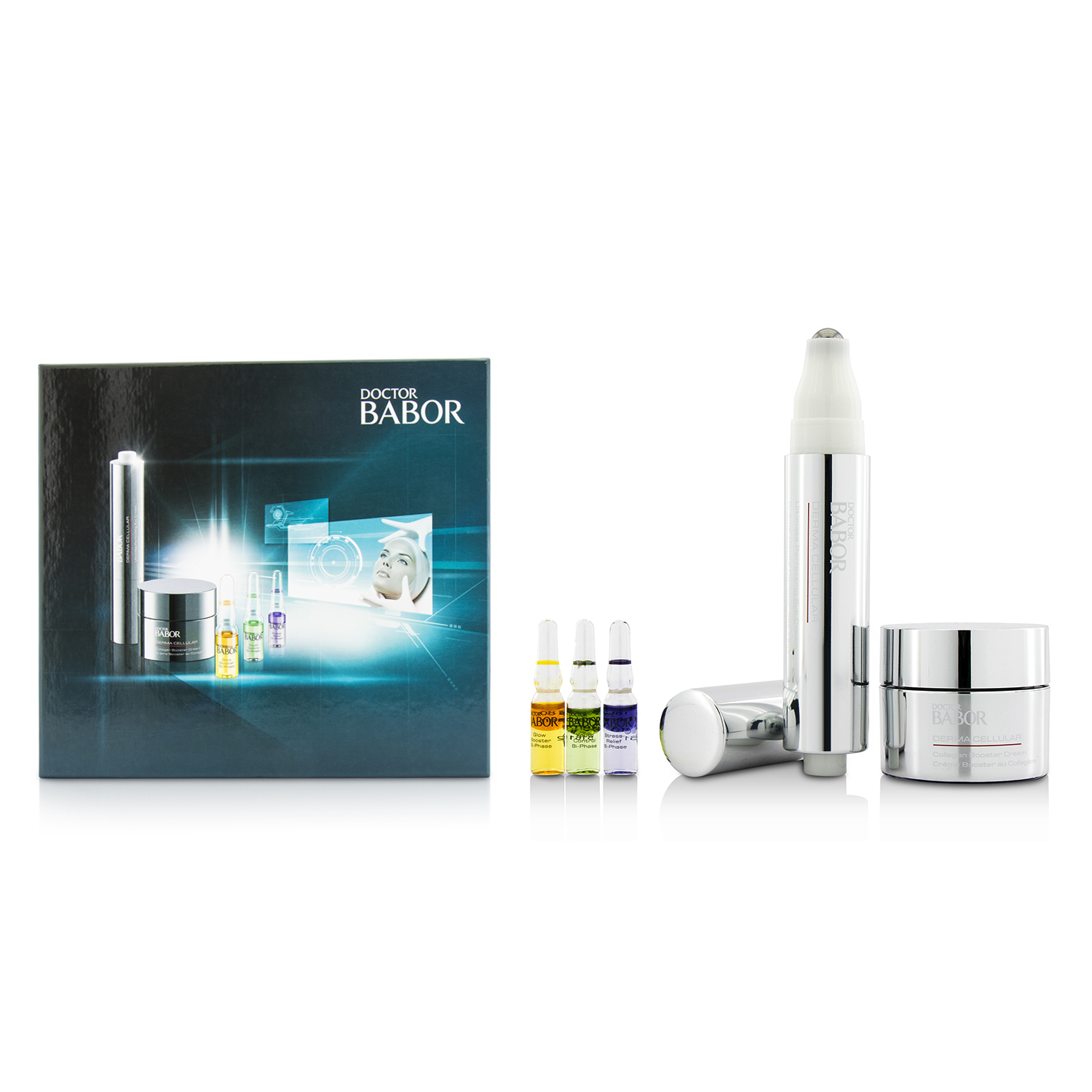 Babor Doctor Babor Set: Cream 30ml+Eye Cream 15ml+Glow Booster Ampoule 1ml+Stress-Relief Ampoule 1ml+Youth Control Ampoule 1ml 5pcs