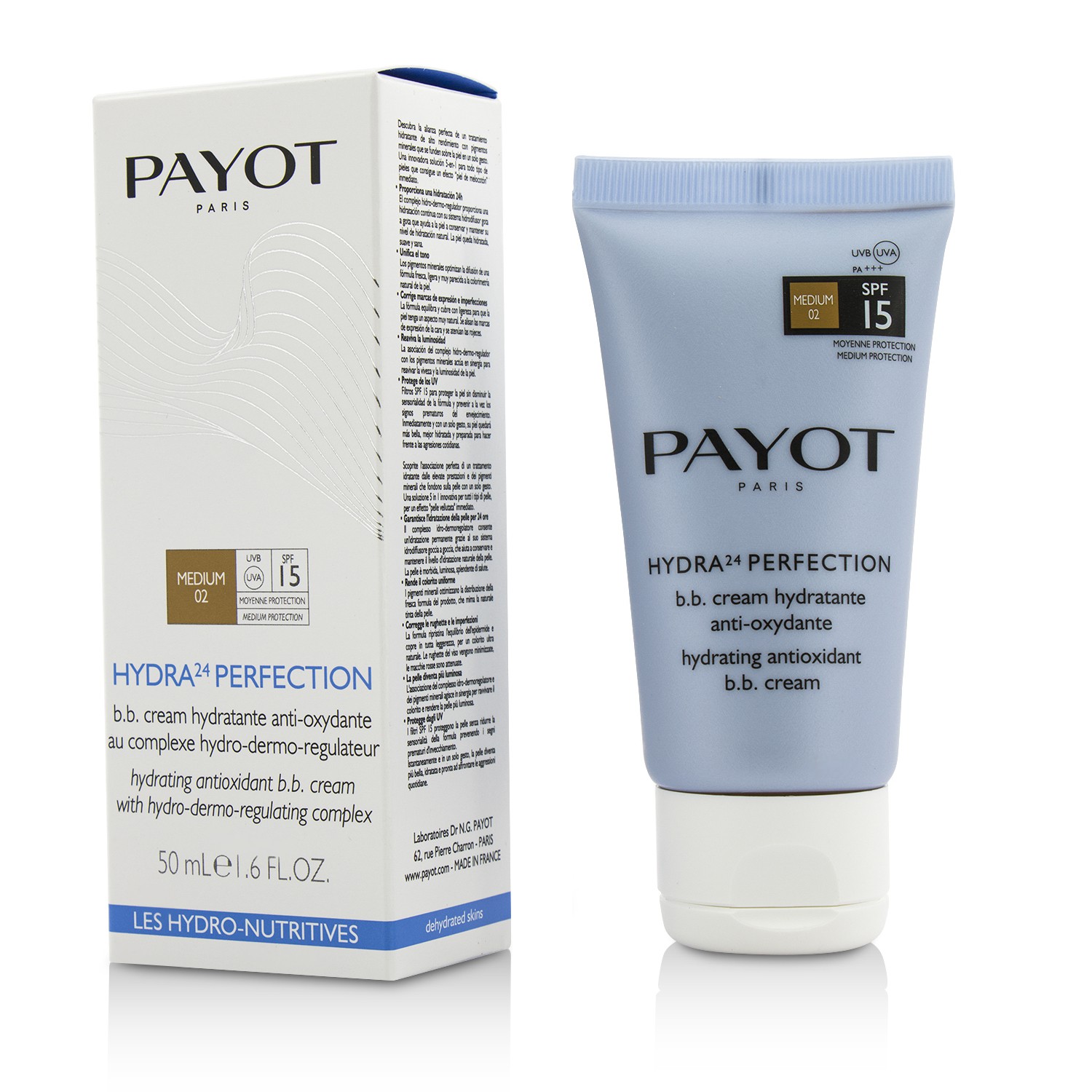 Payot Hydra24 كريم بي بي مضاد للأكسدة ومرطب SPF 15 - 02 متوسط 50ml/1.6oz