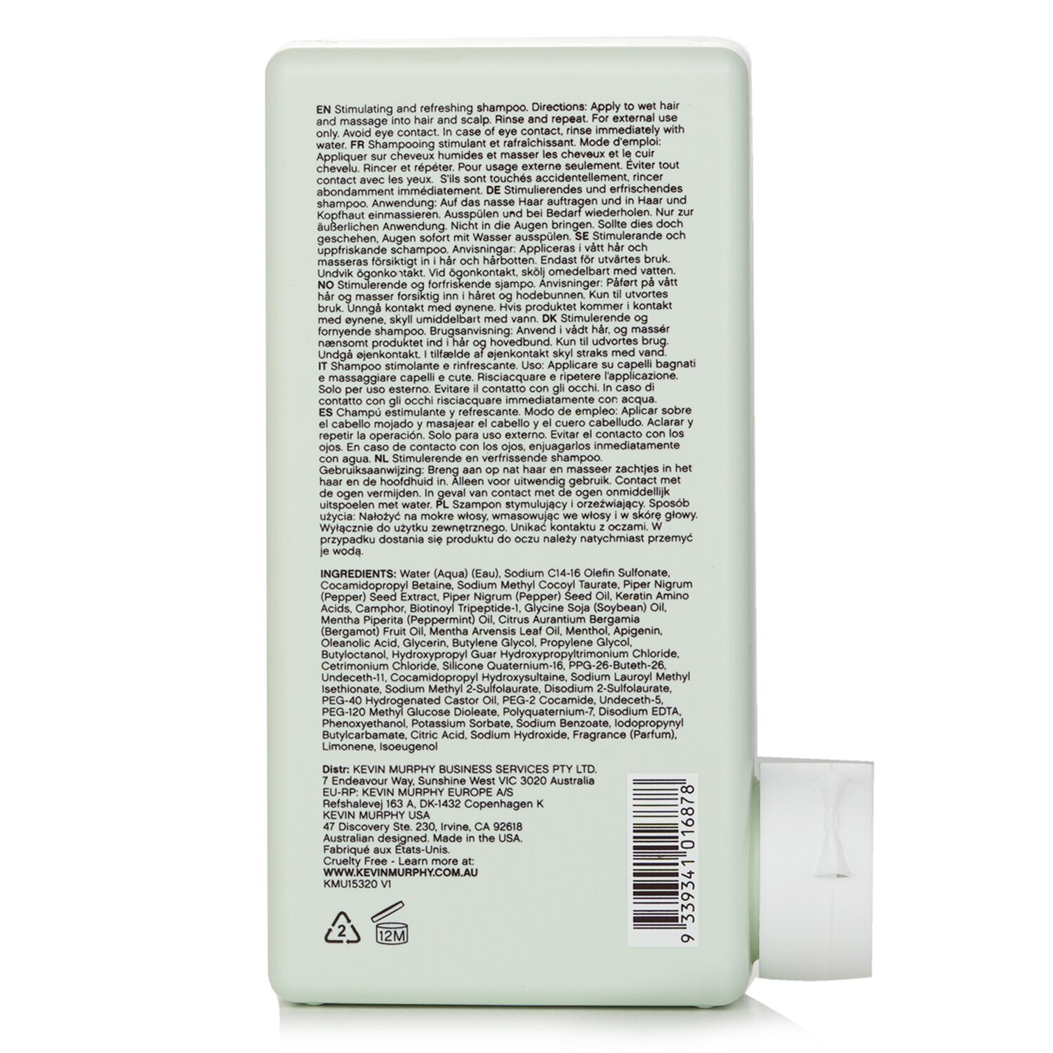 Kevin.Murphy Stimulate-Me.Wash (Stimulating and Refreshing Shampoo - For Hair & Scalp) 250ml/8.4oz