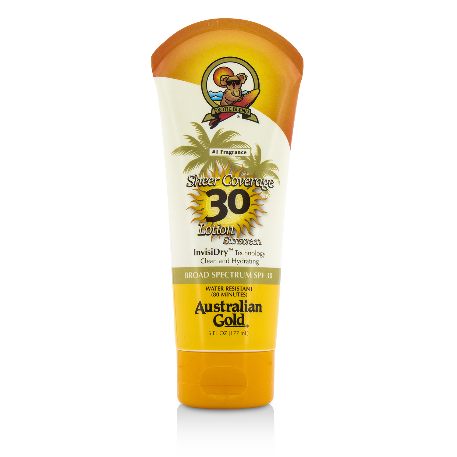 Australian Gold Sheer Coverage Lotion Sunscreen Broad Spectrum SPF 30 177ml/6oz