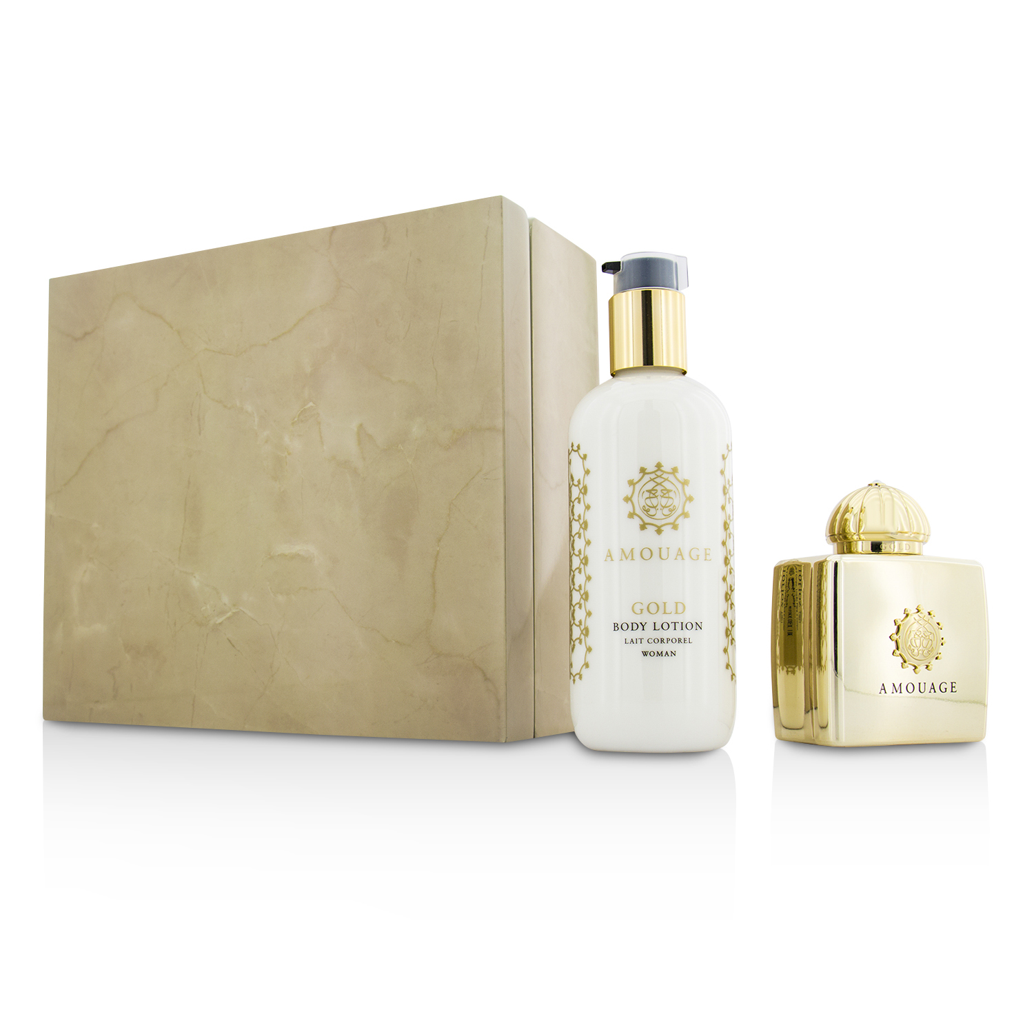 Amouage مجموعة Gold: أو دو برفوم سبراي 100مل/3.4 أوقية + غسول للجسم 300مل/10 أوقية 2pcs