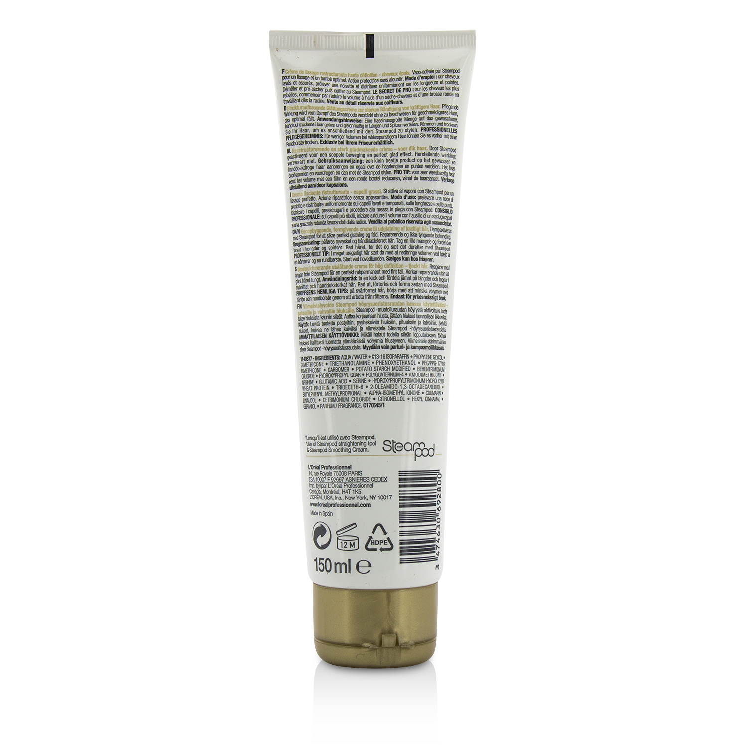 L'Oreal Professionnel Steampod Steam Activated Care Smoothing Cream (For Thick Hair) 150ml/5oz