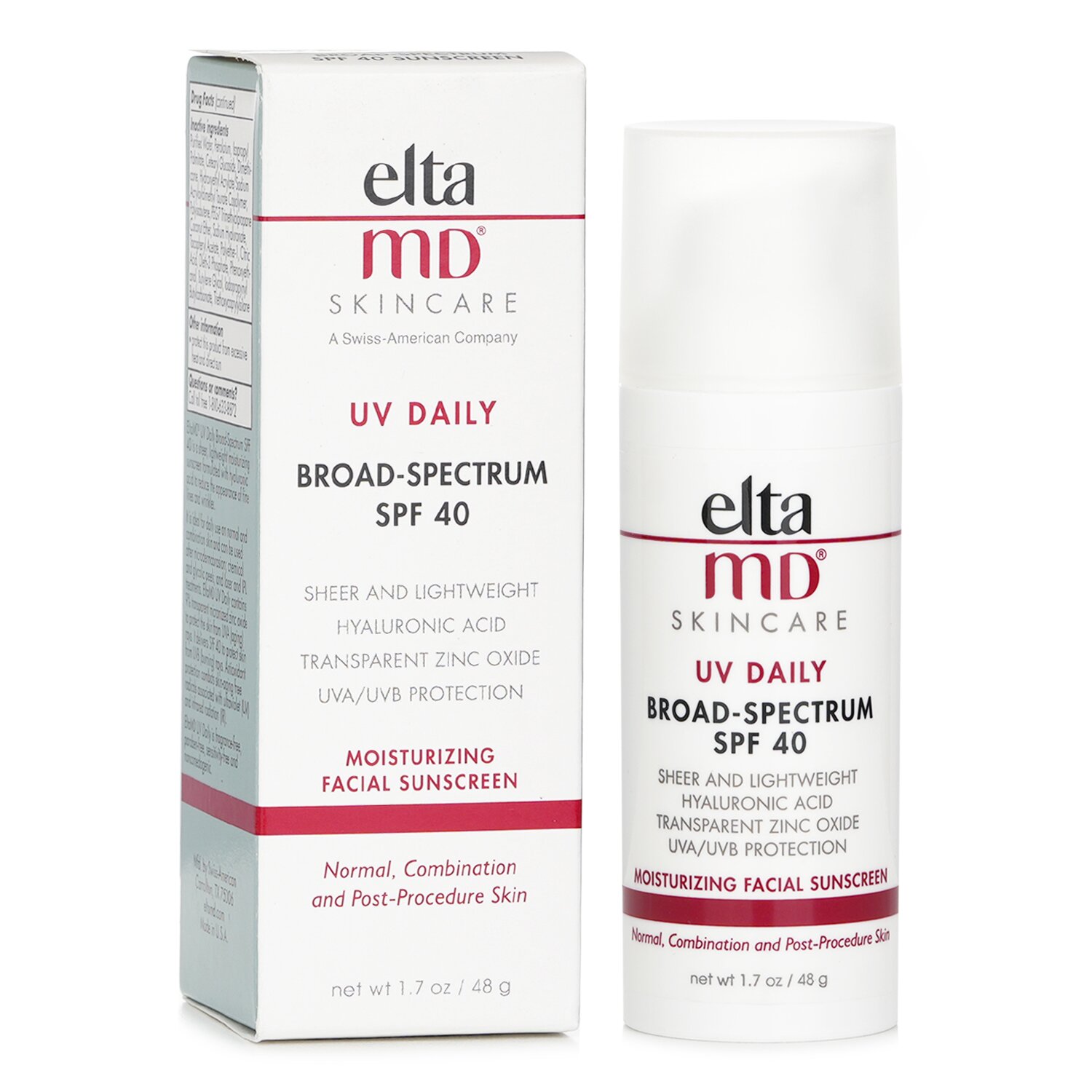 EltaMD UV Daily Moisturizing Facial Sunscreen SPF 40 -(Packaging Random Pick) 48g/1.7oz