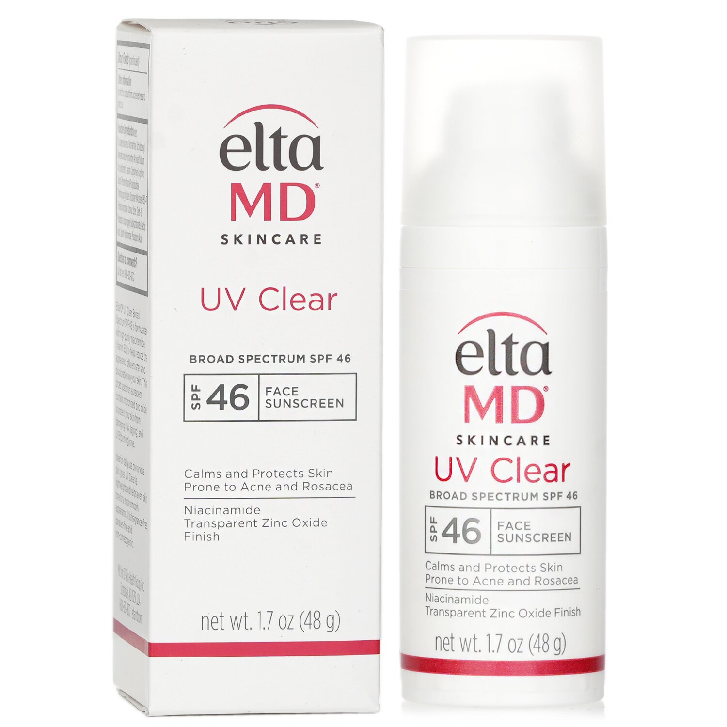 EltaMD  創新專業防曬 UV透明面部防曬霜SPF 46 - 容易出現痤瘡、酒渣鼻及色素沉著膚質 48g/1.7oz